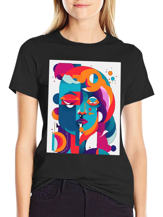 Abstract Face Graphic Tee - Modern Art T-Shirt
