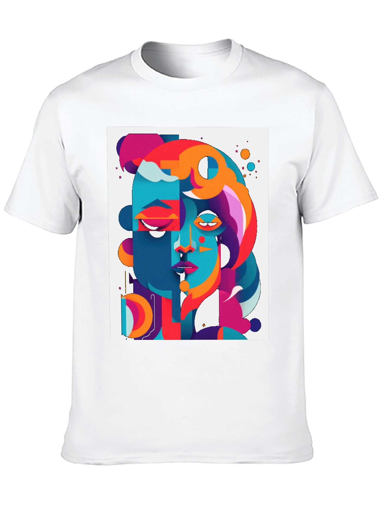 Abstract Face Graphic Tee - Modern Art T-Shirt
