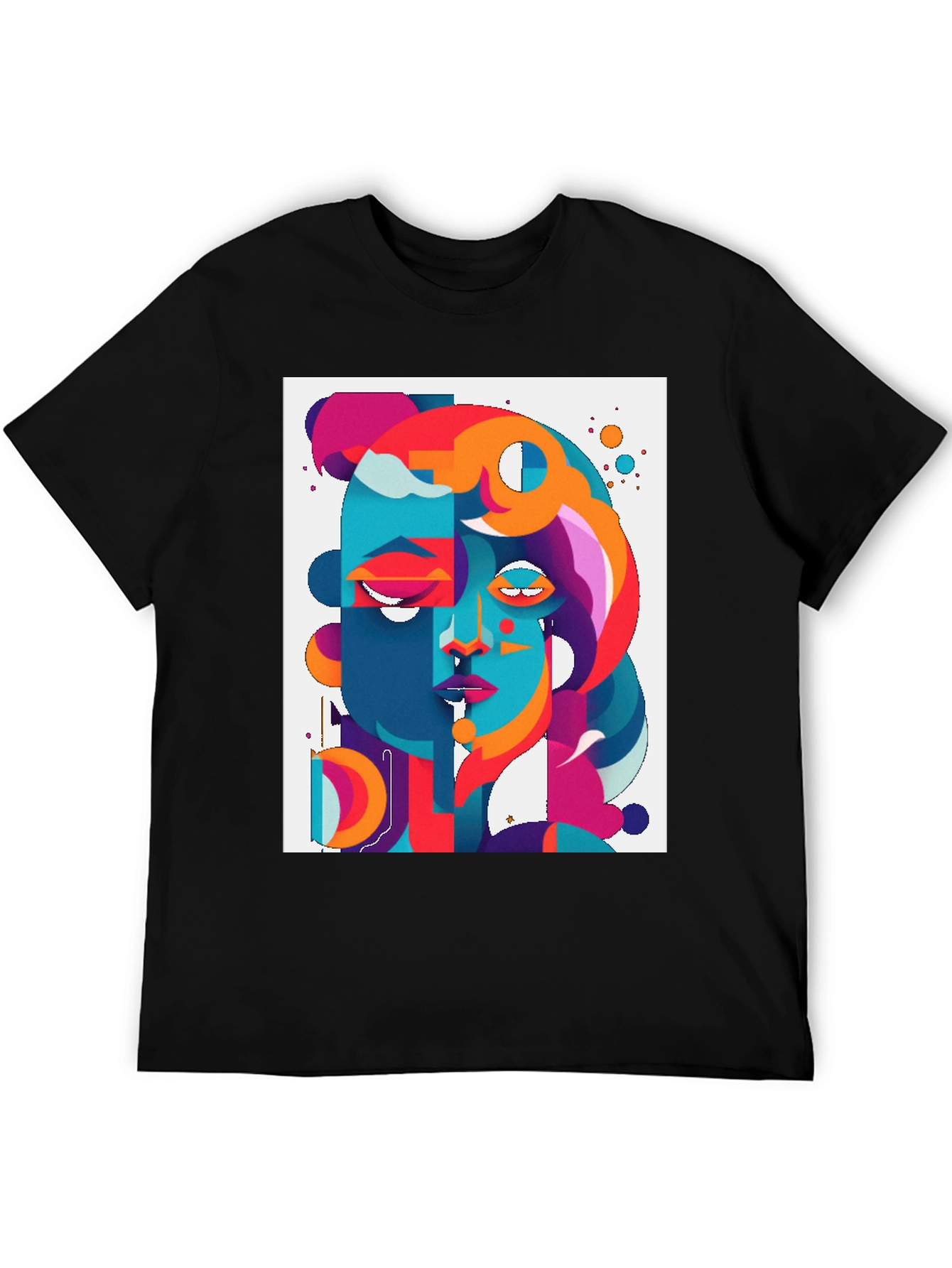 Abstract Face Graphic Tee - Modern Art T-Shirt
