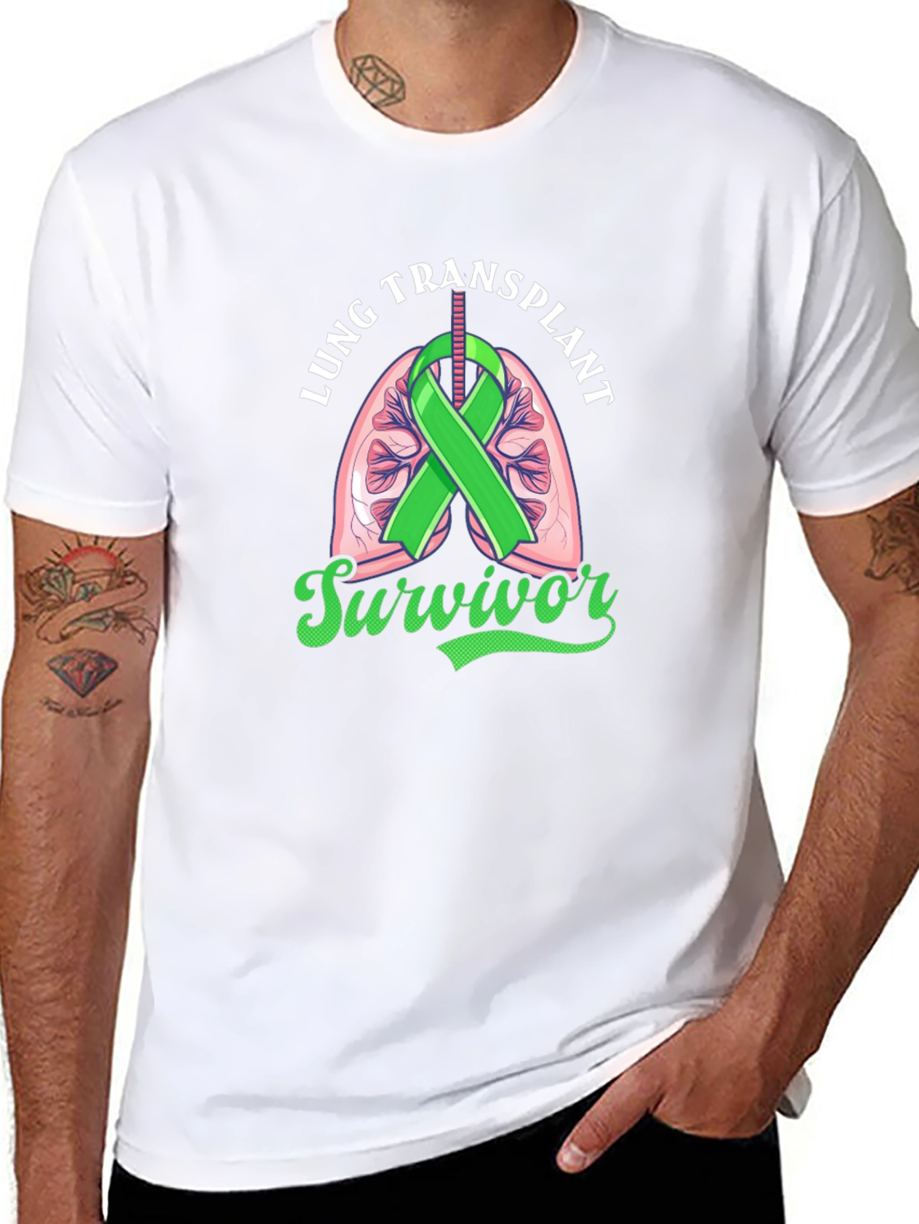 Lung Transplant Survivor Black T-Shirt