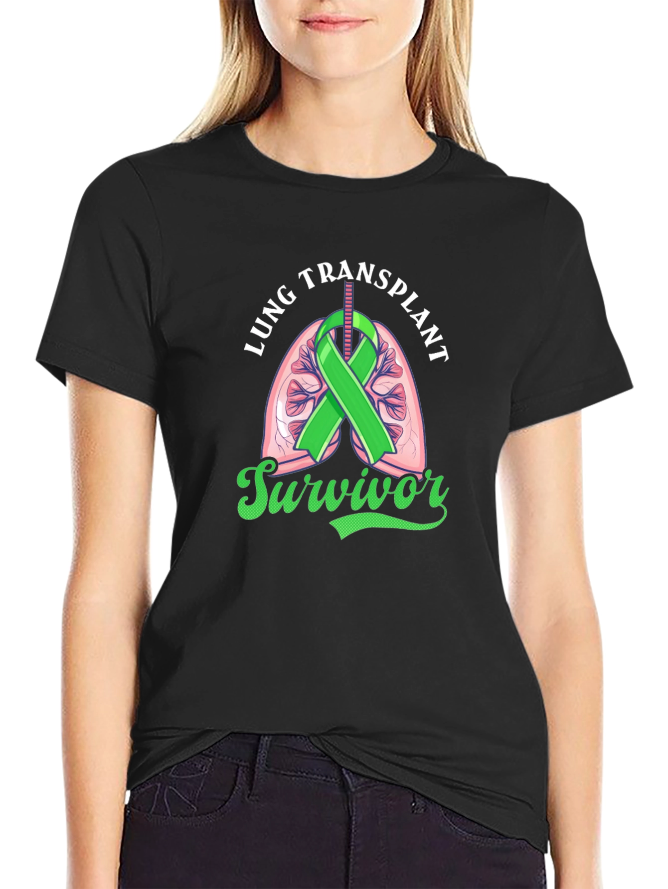 Lung Transplant Survivor Black T-Shirt