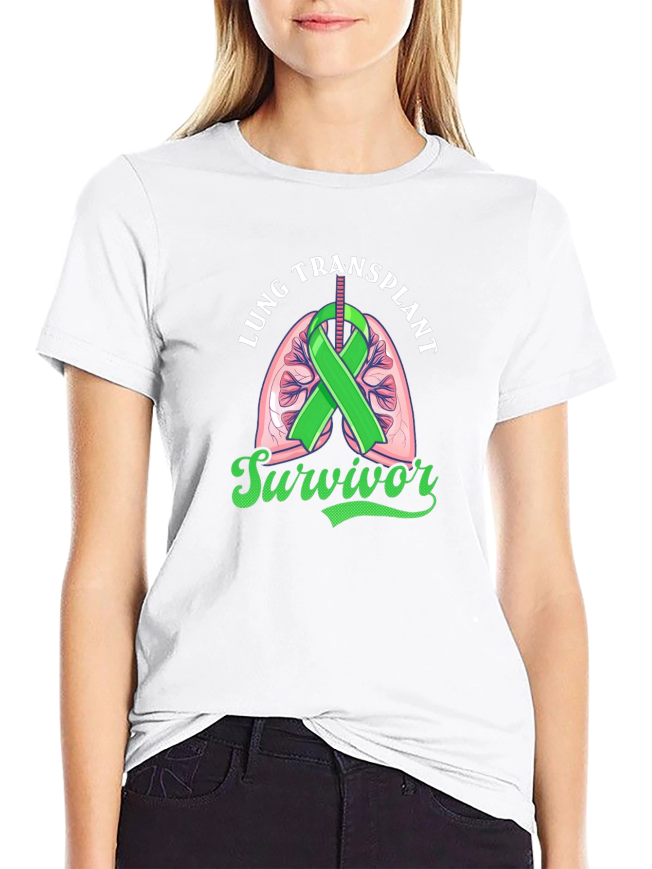 Lung Transplant Survivor Black T-Shirt