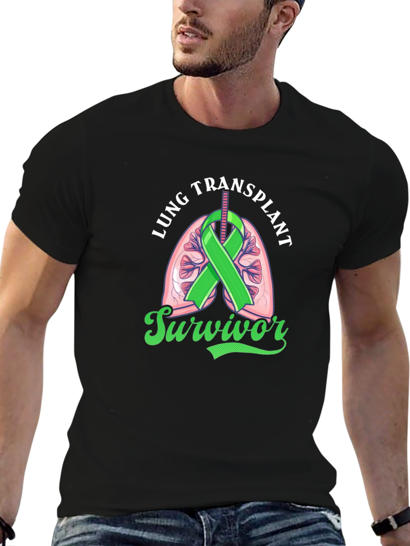 Lung Transplant Survivor Black T-Shirt