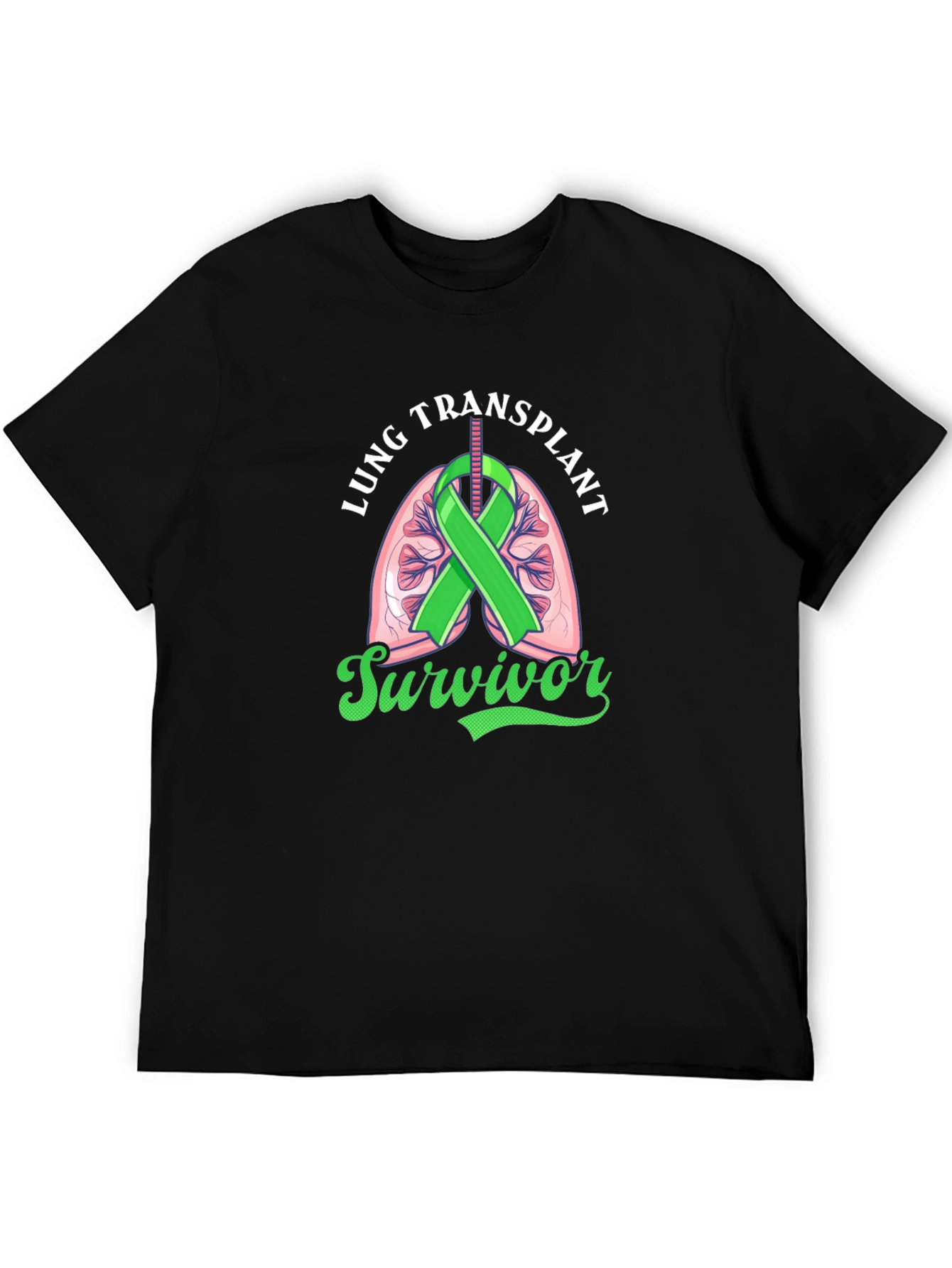 Lung Transplant Survivor Black T-Shirt