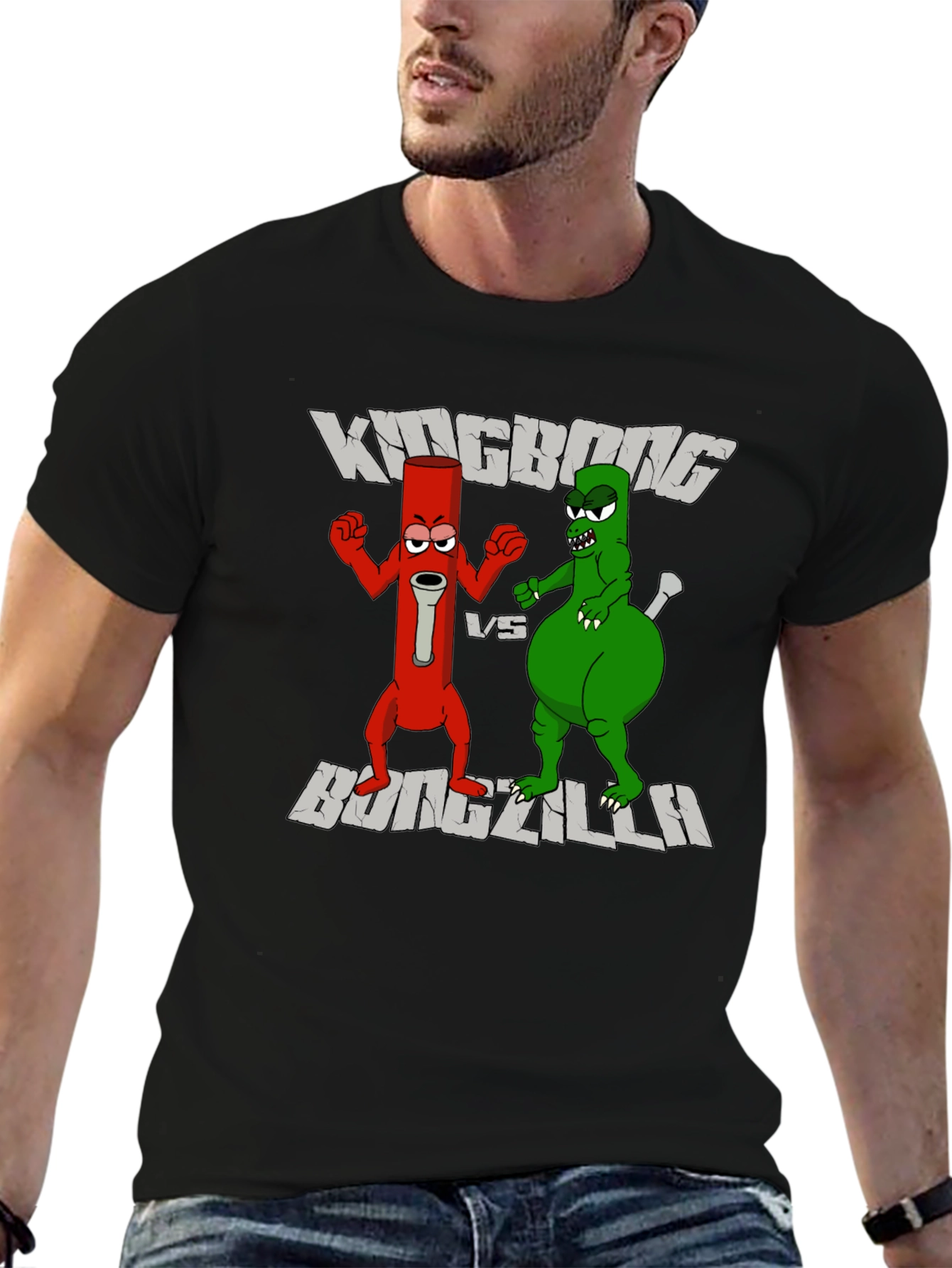 Kingbong vs Bongzilla Funny Graphic Tee