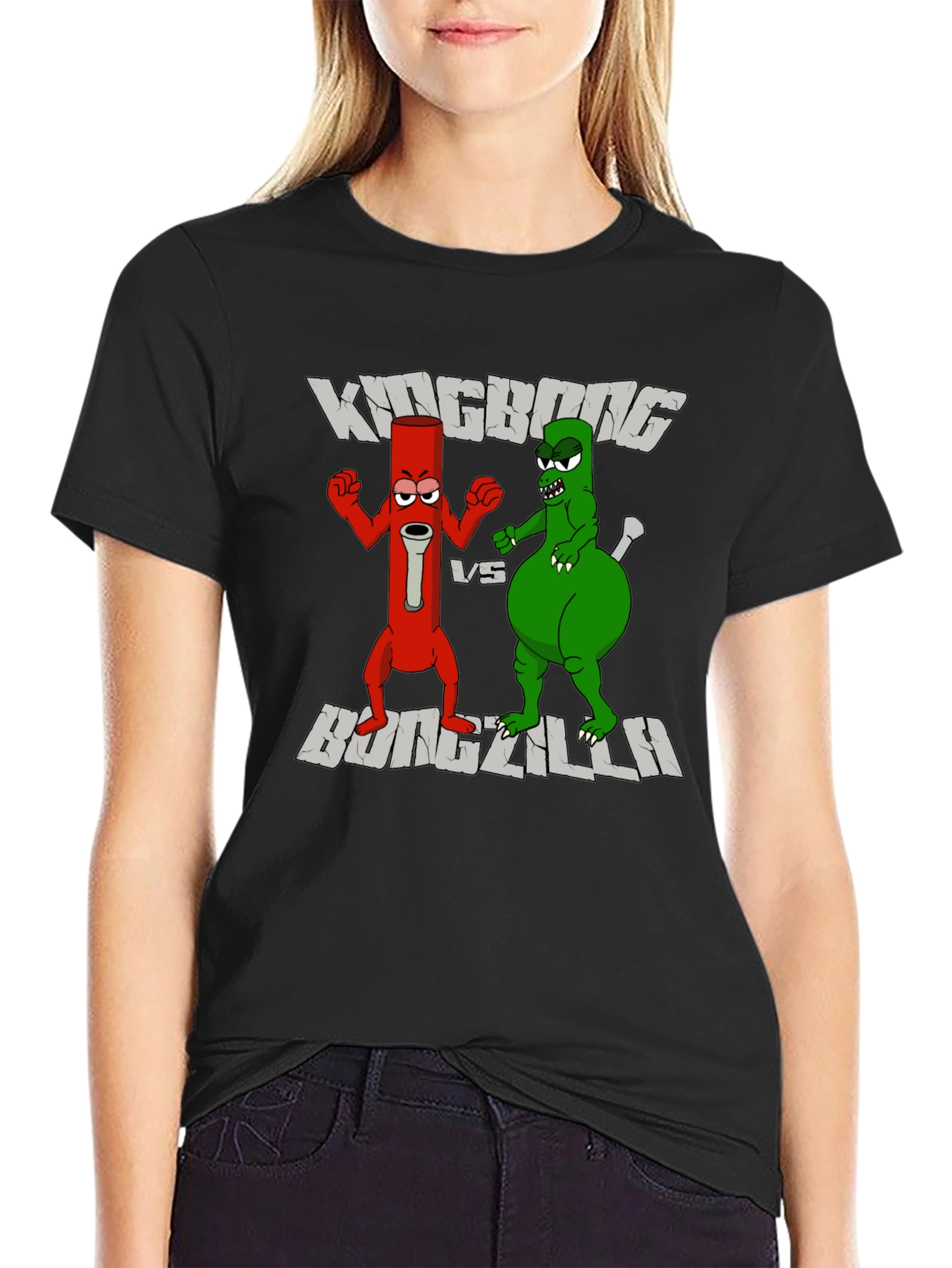 Kingbong vs Bongzilla Funny Graphic Tee