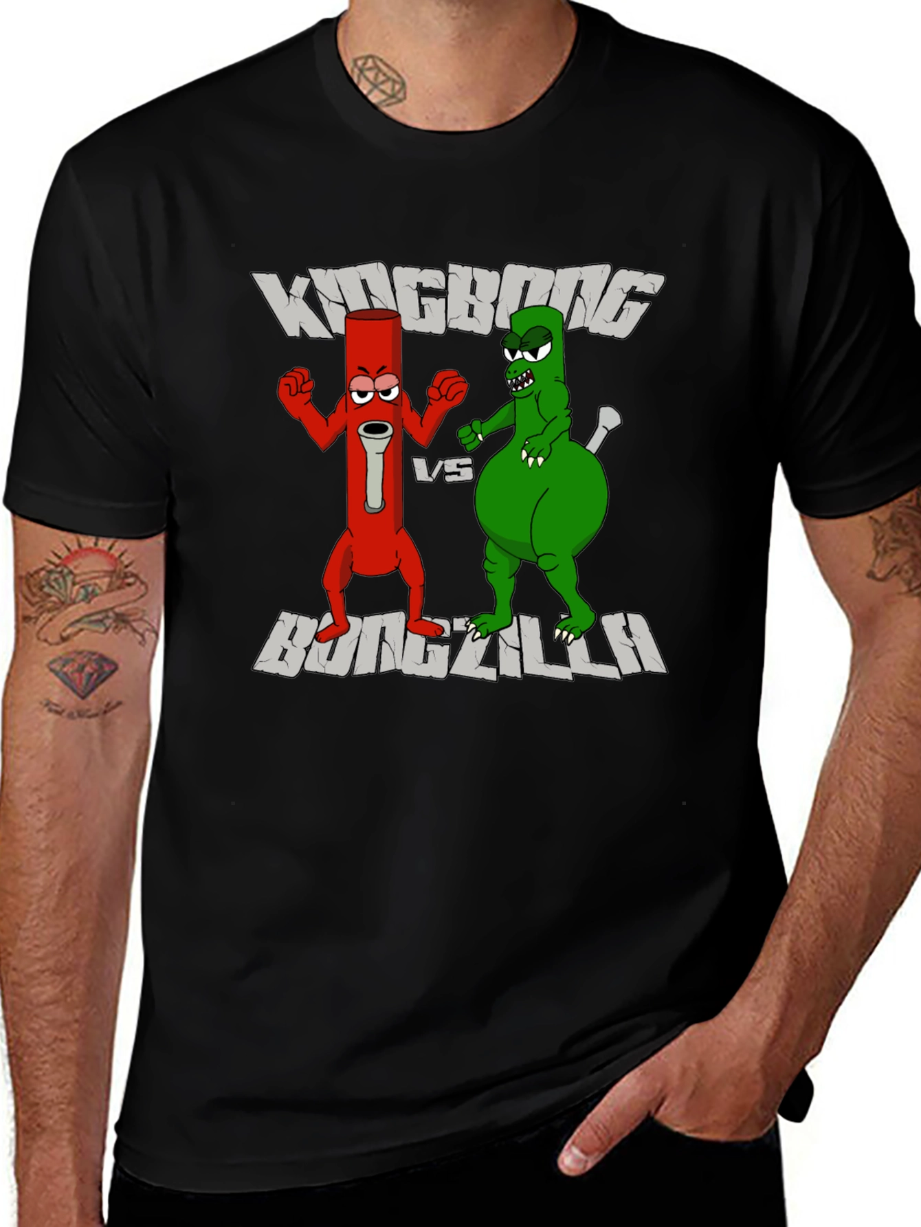 Kingbong vs Bongzilla Funny Graphic Tee