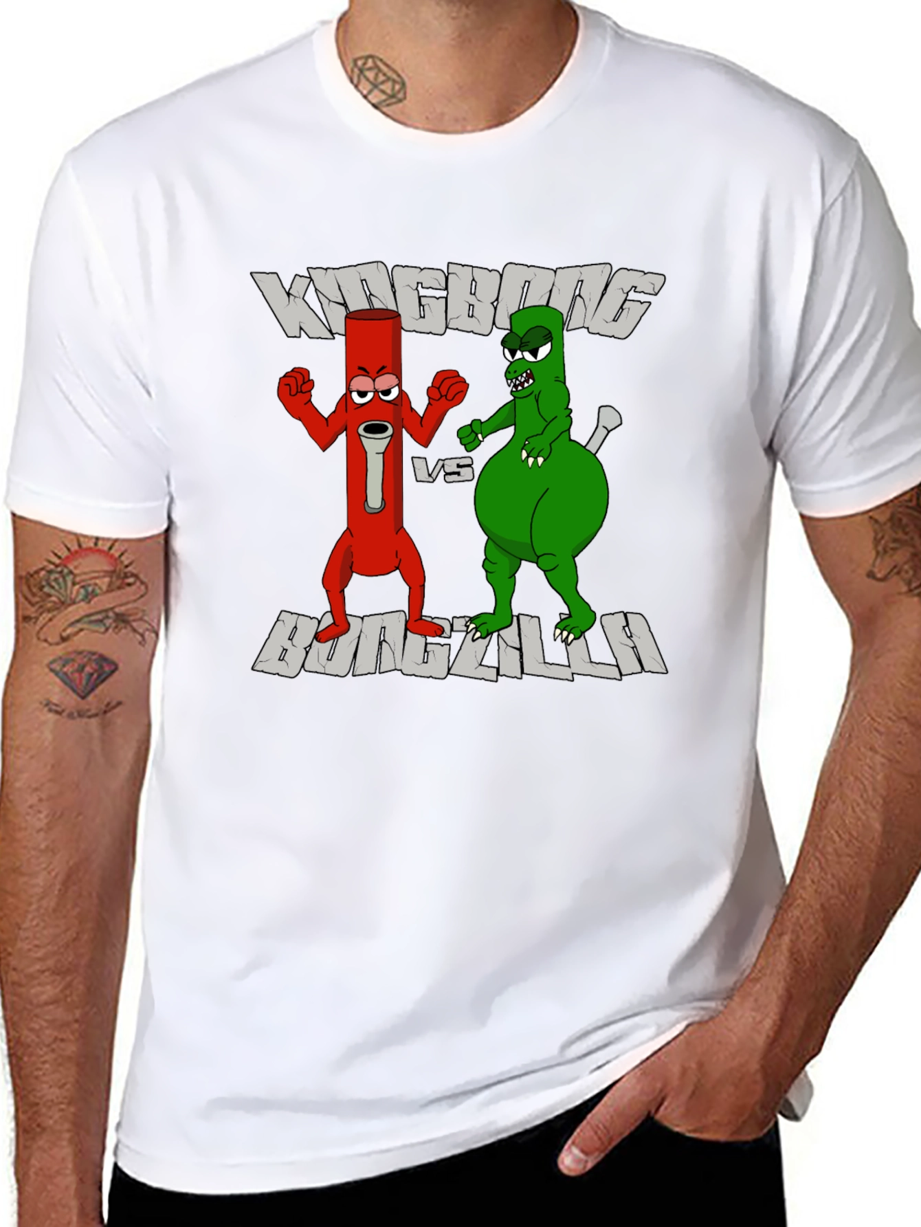 Kingbong vs Bongzilla Funny Graphic Tee