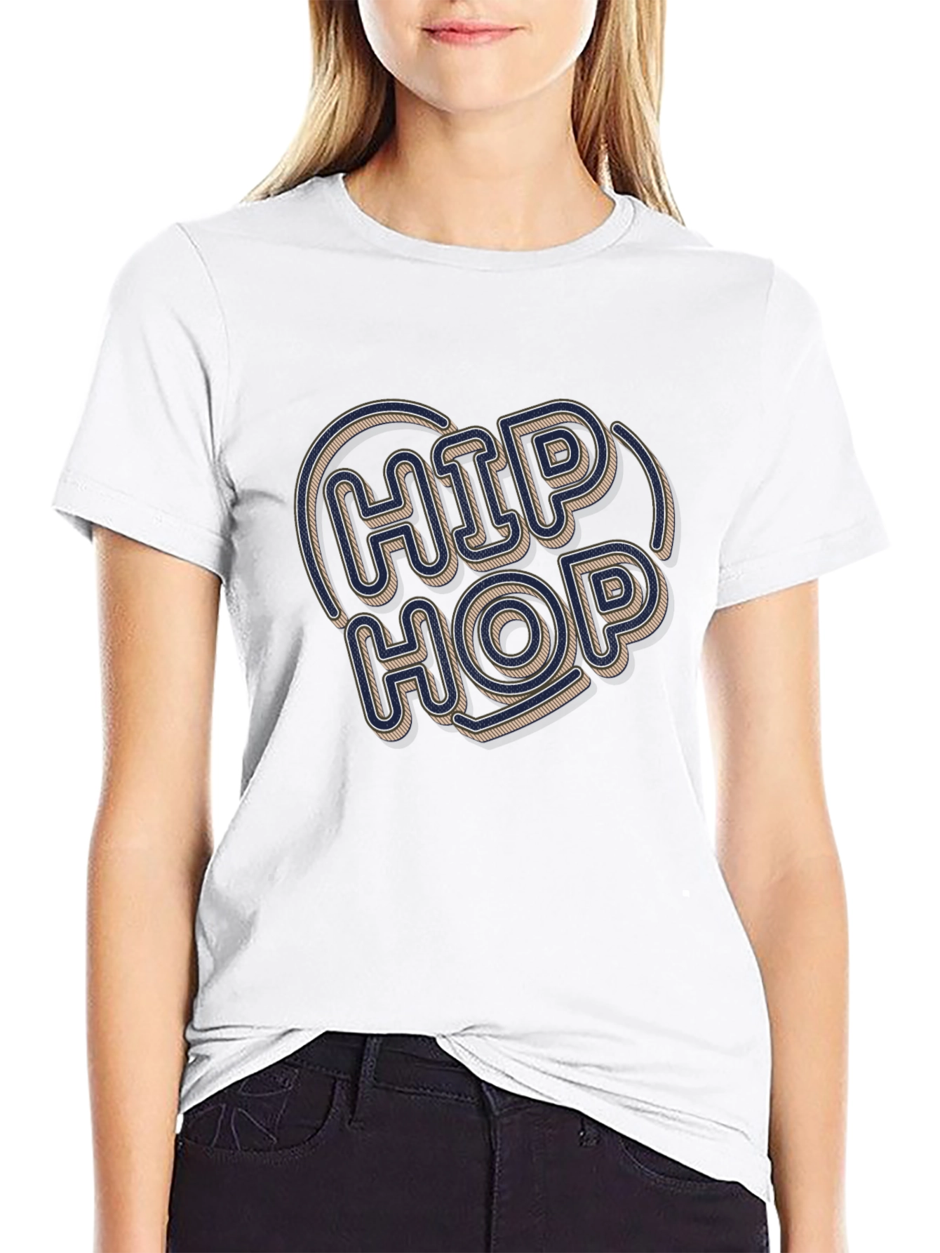 Hip Hop Graphic Tee - Retro Style Black T-Shirt