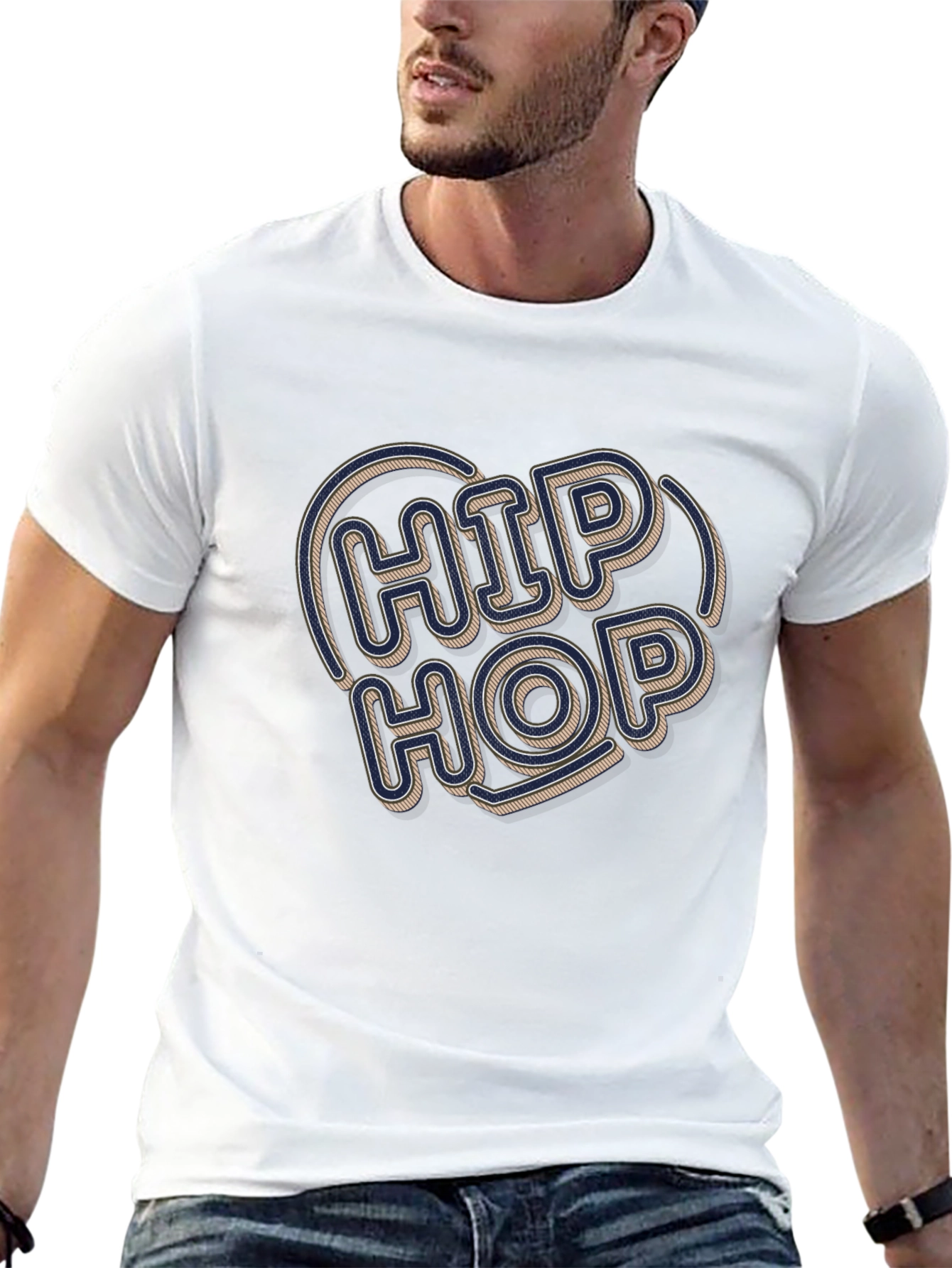 Hip Hop Graphic Tee - Retro Style Black T-Shirt