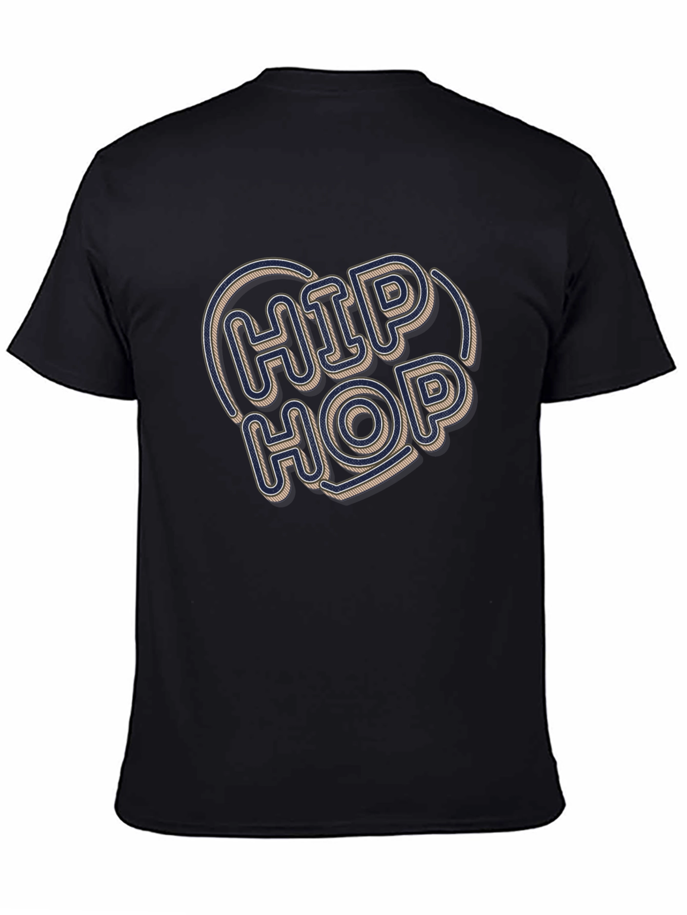 Hip Hop Graphic Tee - Retro Style Black T-Shirt