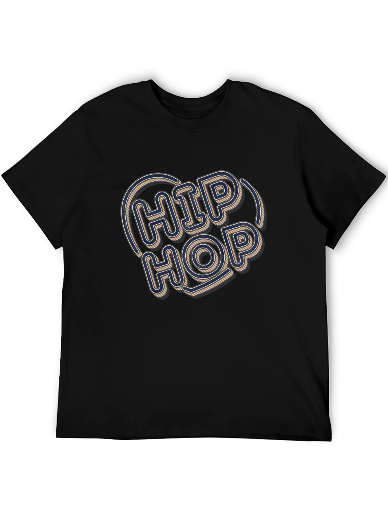 Hip Hop Graphic Tee - Retro Style Black T-Shirt