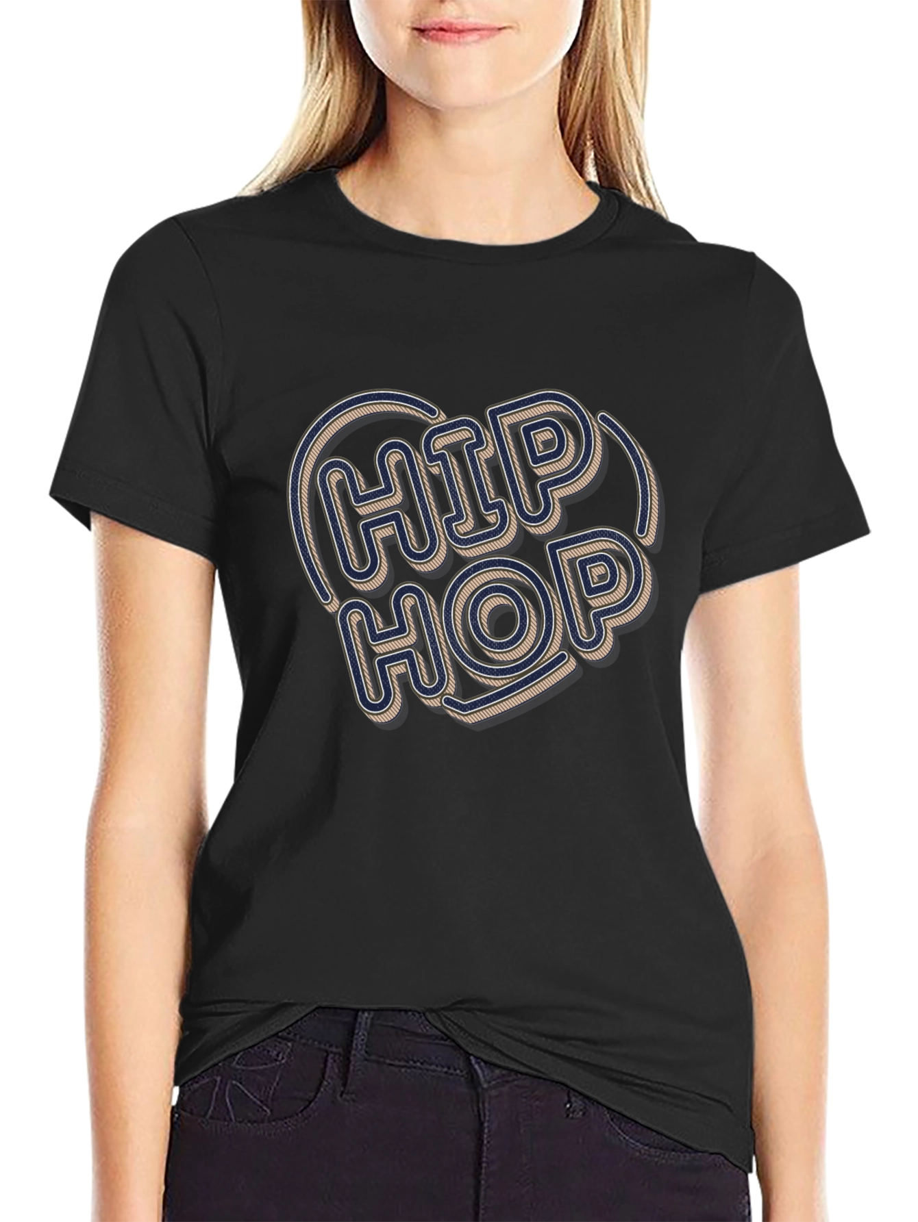 Hip Hop Graphic Tee - Retro Style Black T-Shirt