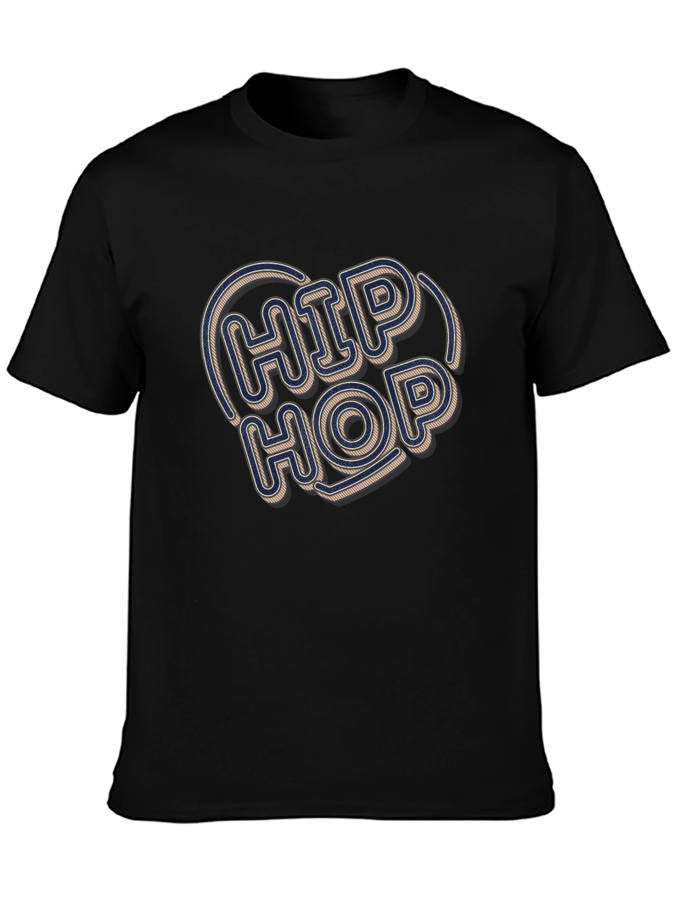 Hip Hop Graphic Tee - Retro Style Black T-Shirt