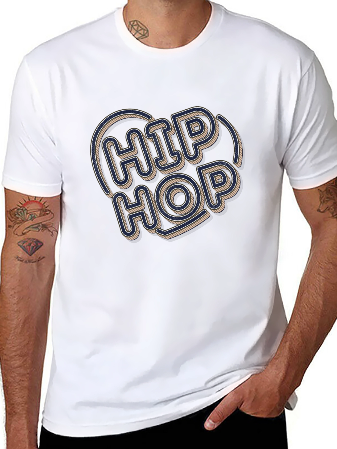 Hip Hop Graphic Tee - Retro Style Black T-Shirt