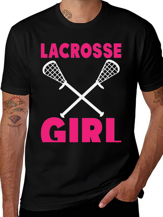 Lacrosse Girl T-Shirt - Crossed Sticks Design