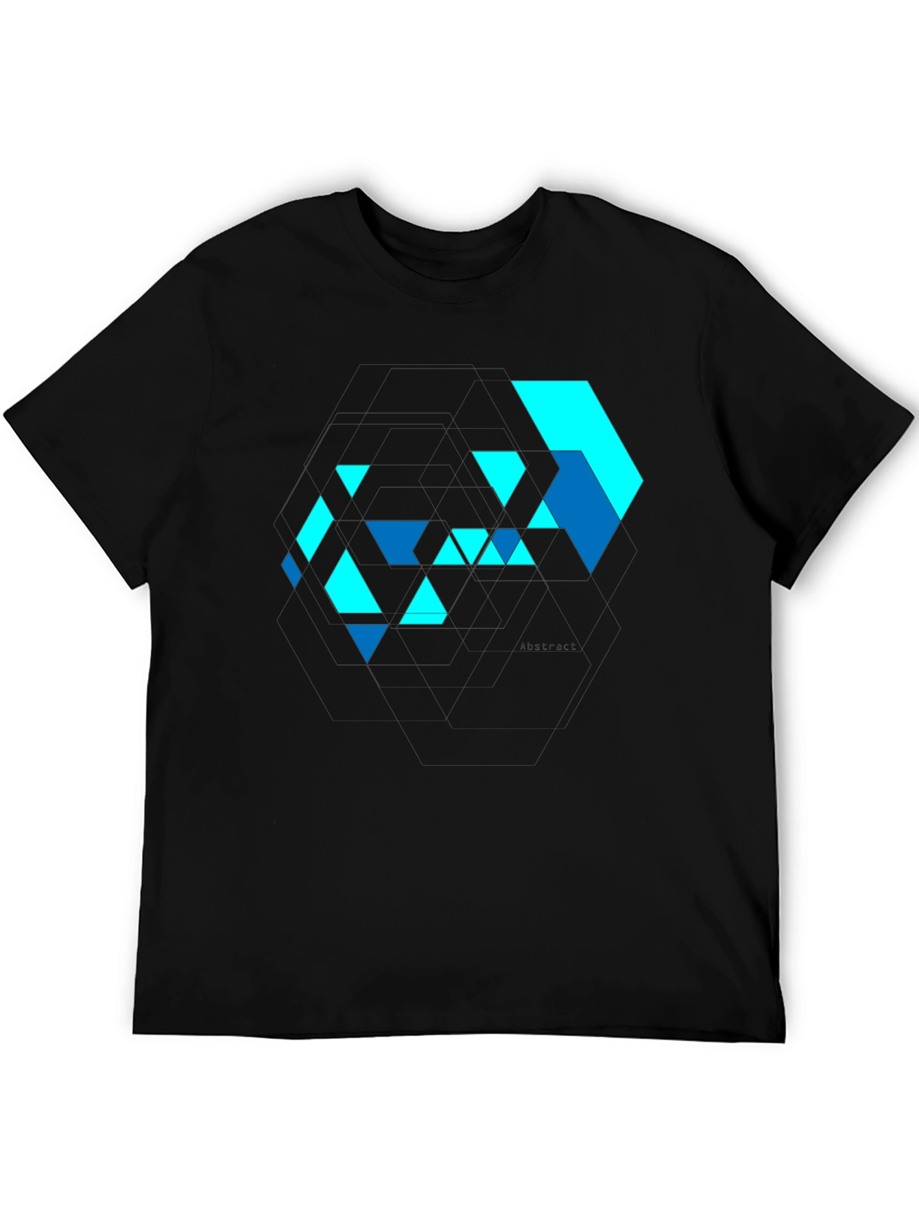 Abstract Geometric Design Black T-Shirt