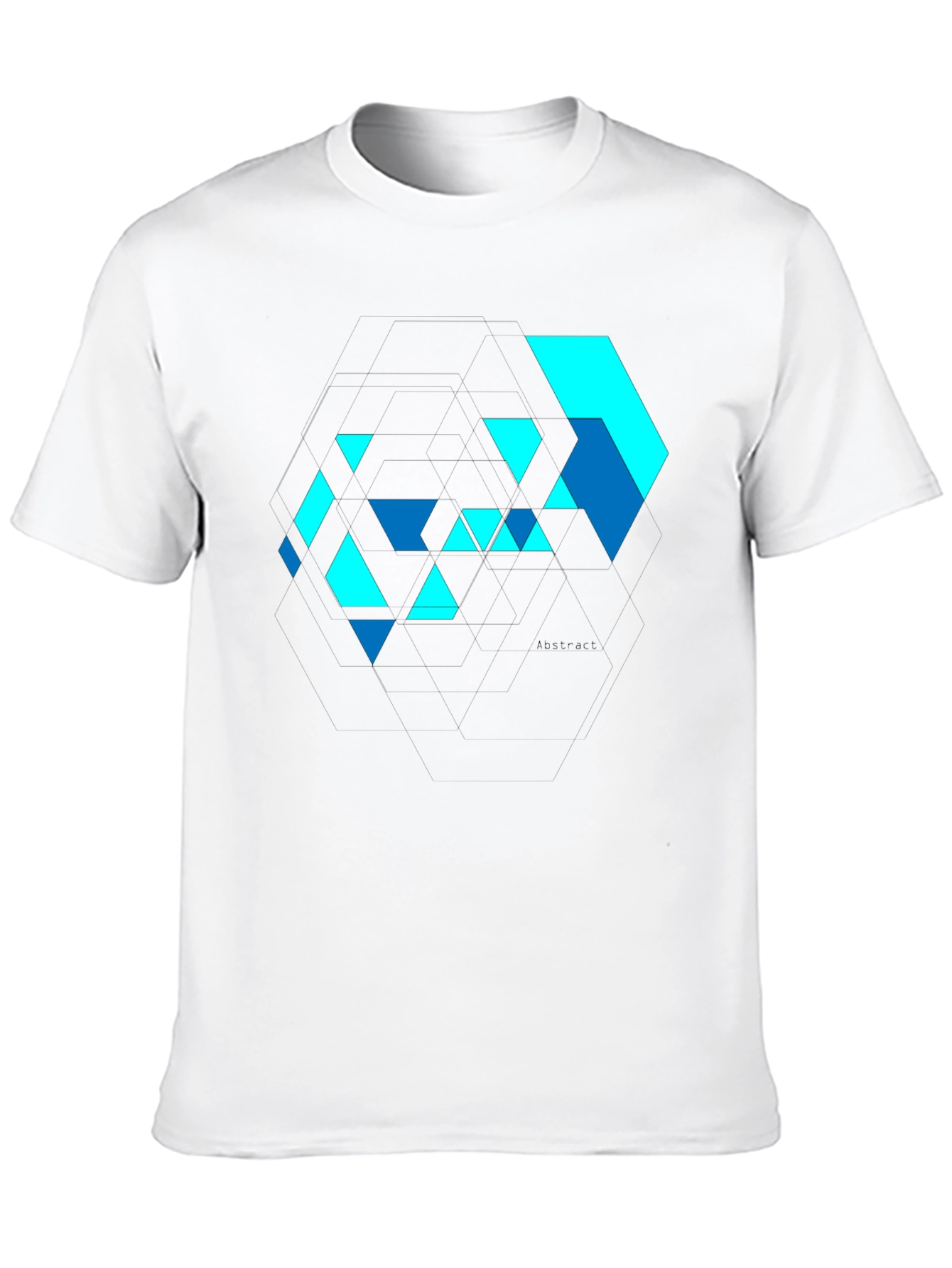 Abstract Geometric Design Black T-Shirt
