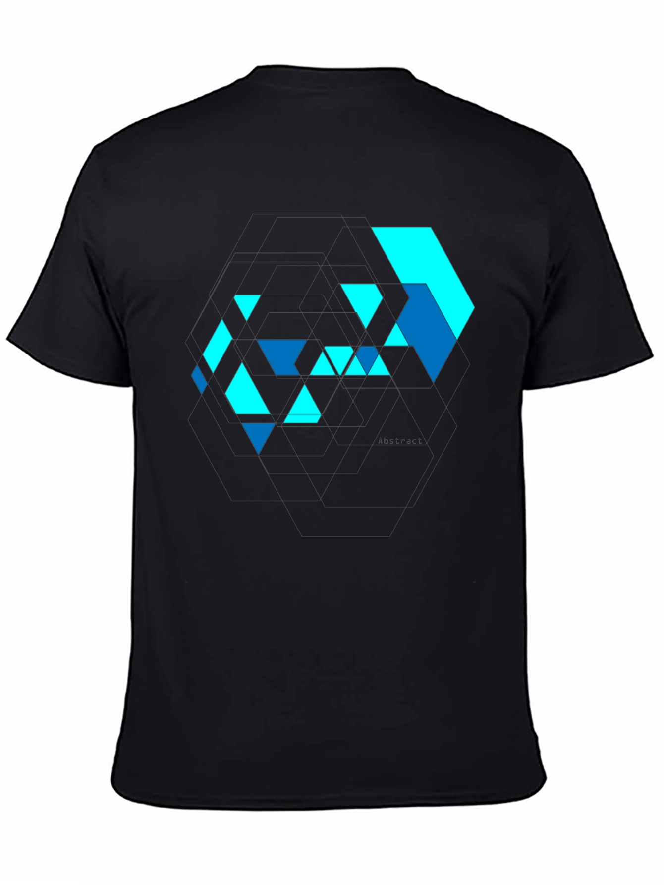Abstract Geometric Design Black T-Shirt