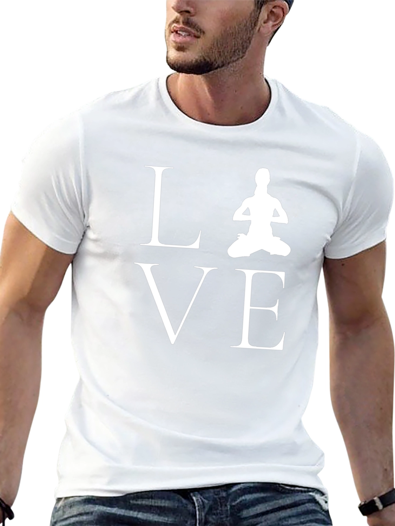 Yoga Love Graphic Tee - Black Cotton Blend