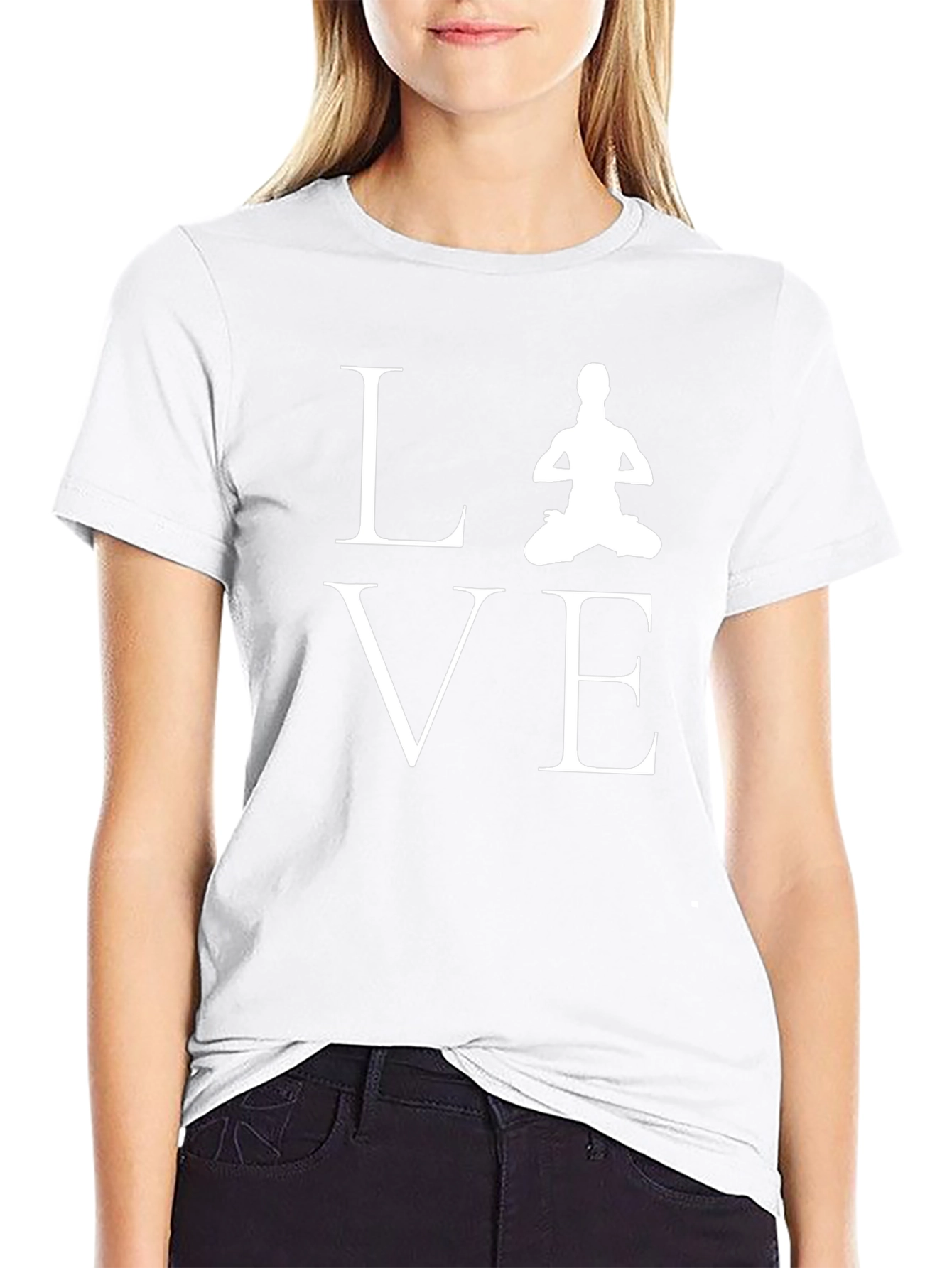 Yoga Love Graphic Tee - Black Cotton Blend