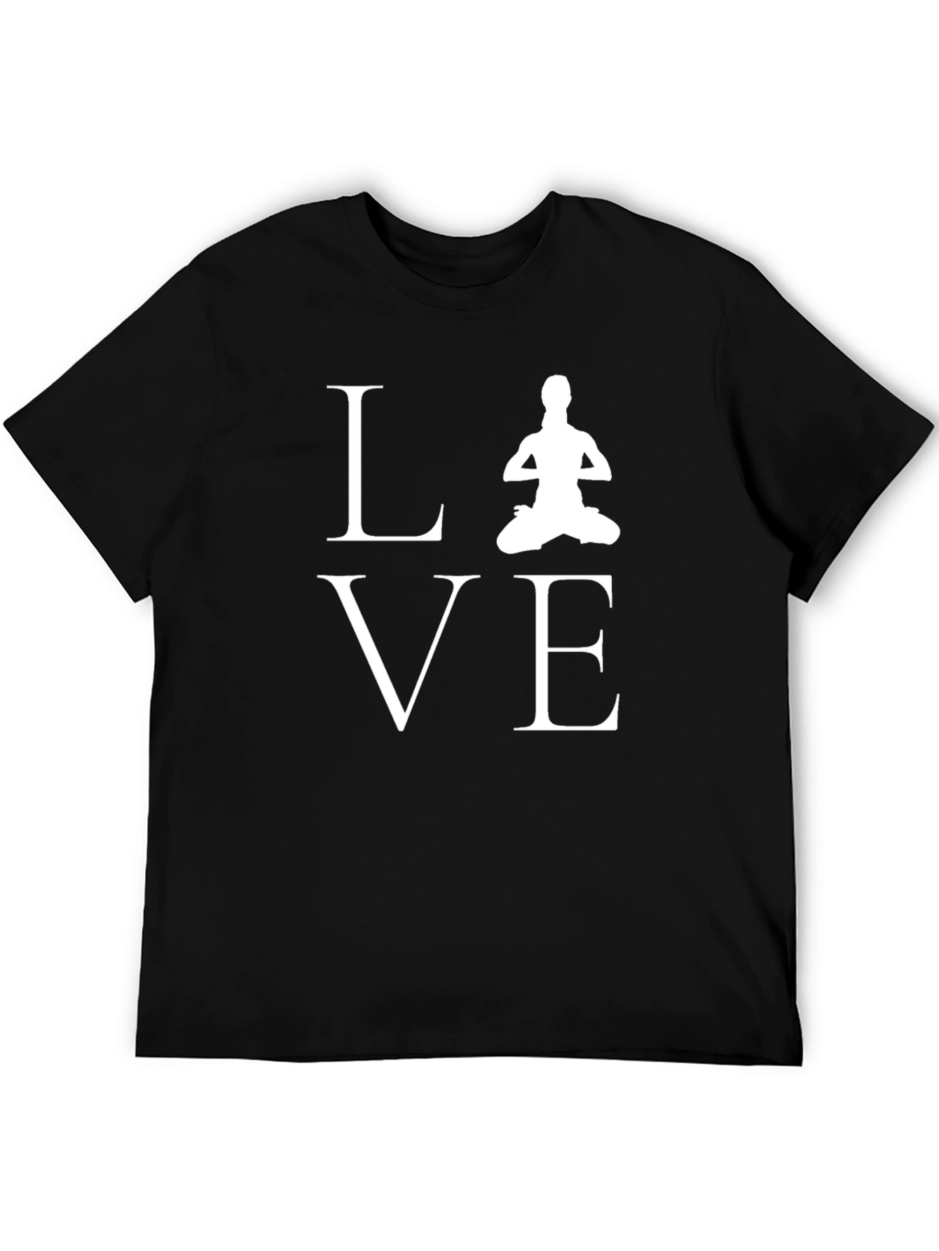 Yoga Love Graphic Tee - Black Cotton Blend