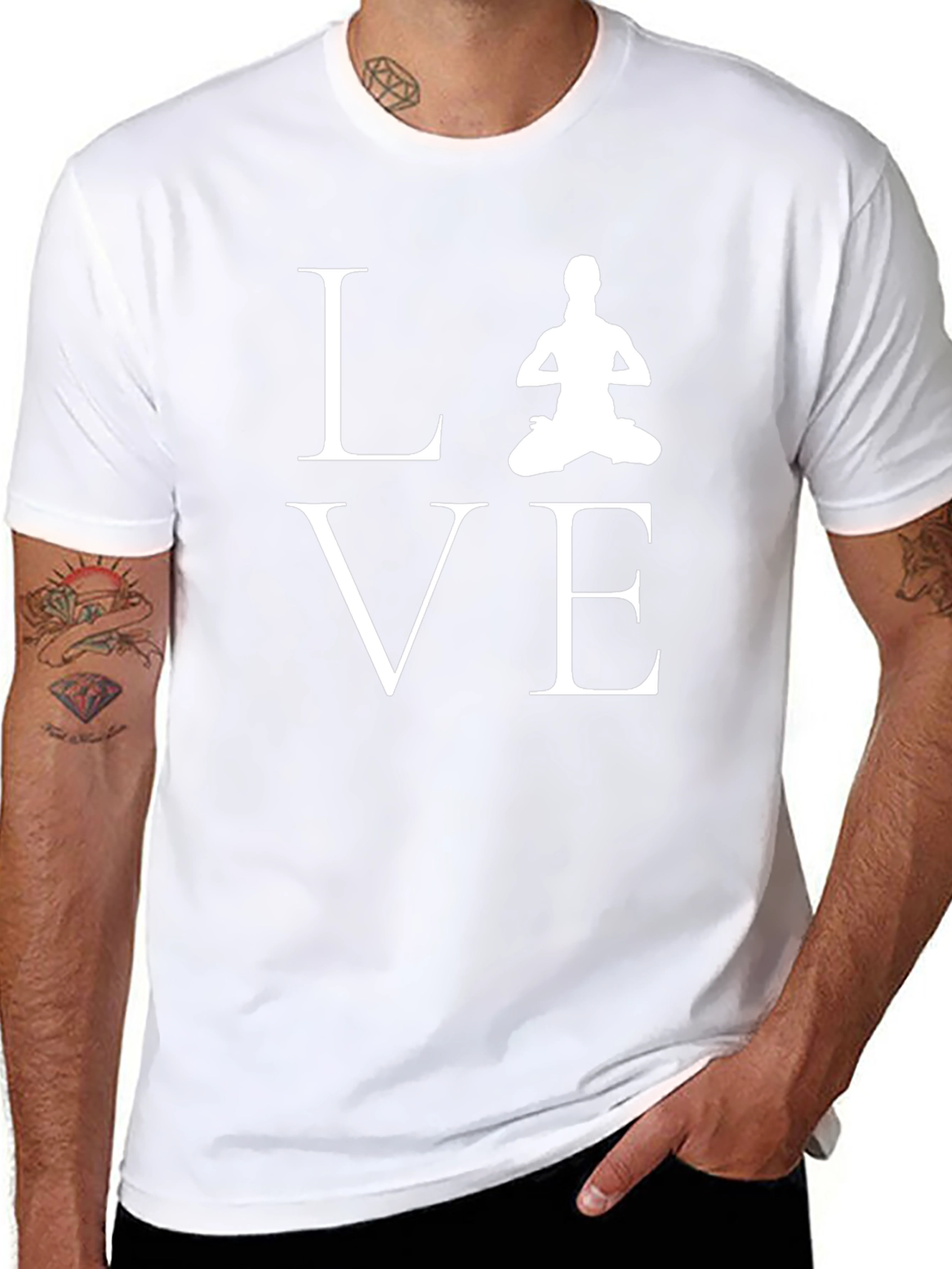 Yoga Love Graphic Tee - Black Cotton Blend