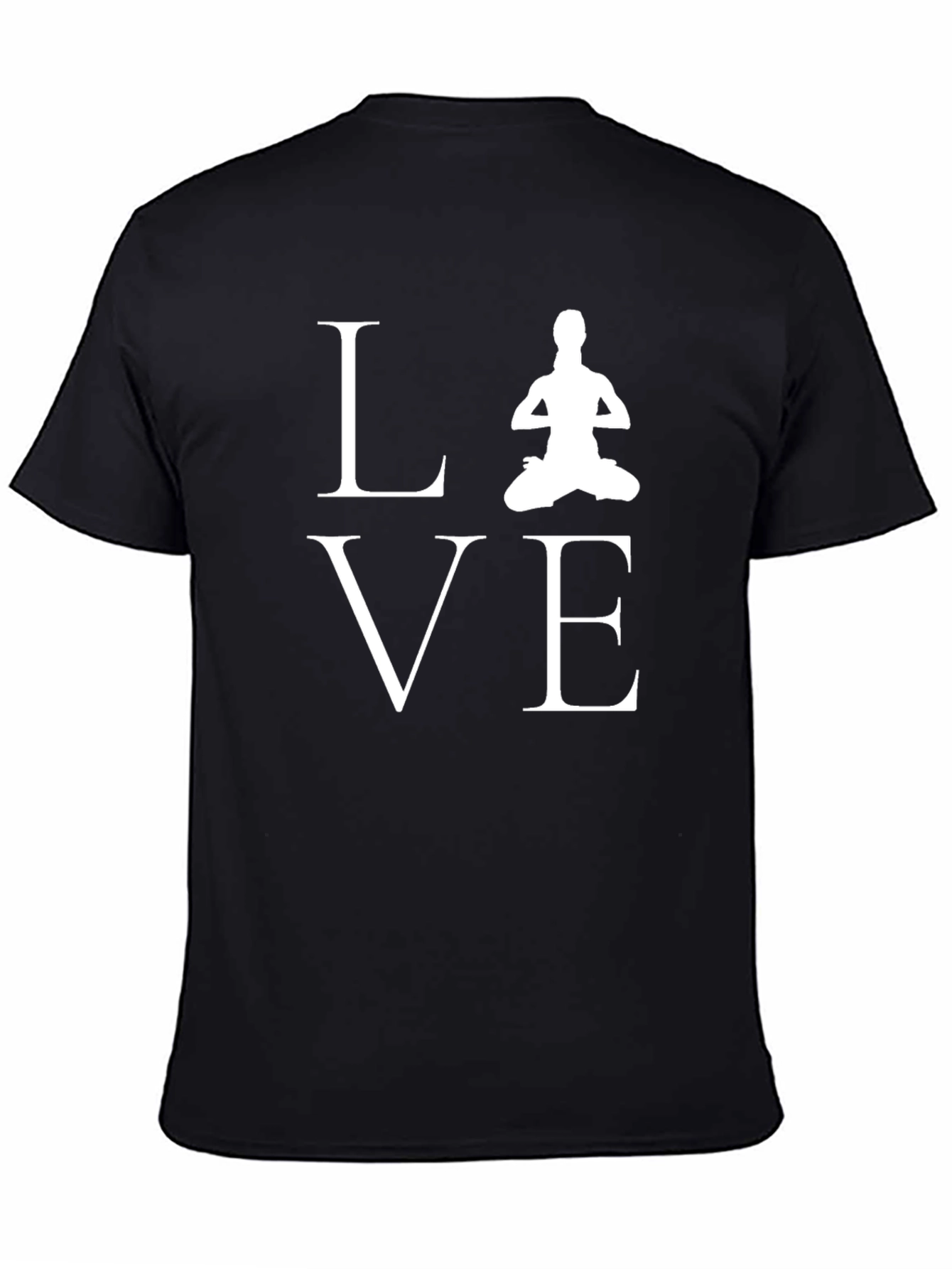 Yoga Love Graphic Tee - Black Cotton Blend