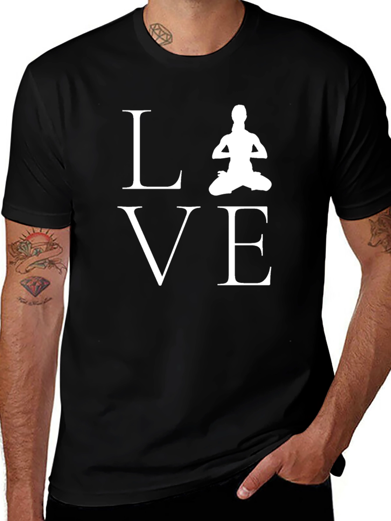 Yoga Love Graphic Tee - Black Cotton Blend