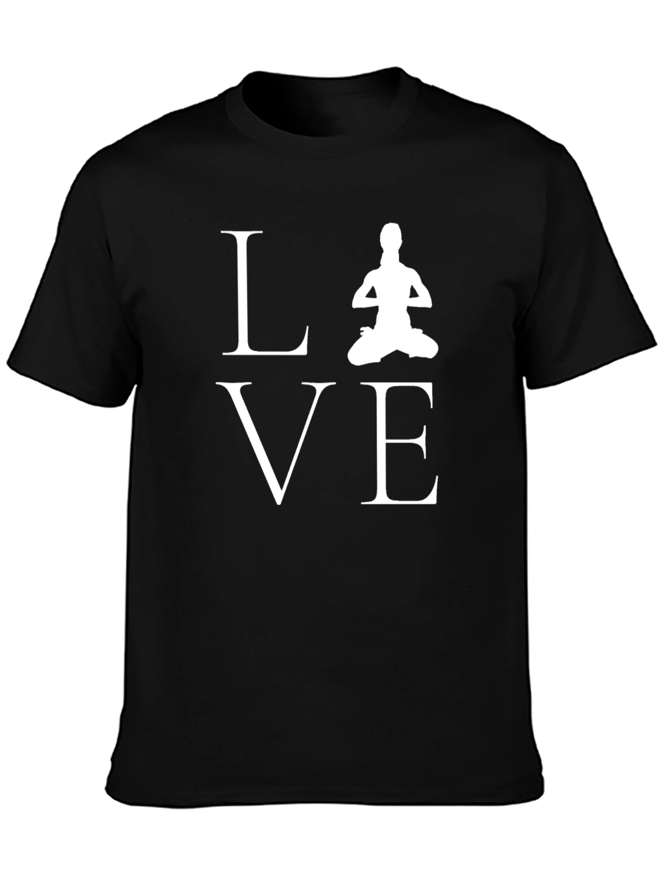 Yoga Love Graphic Tee - Black Cotton Blend