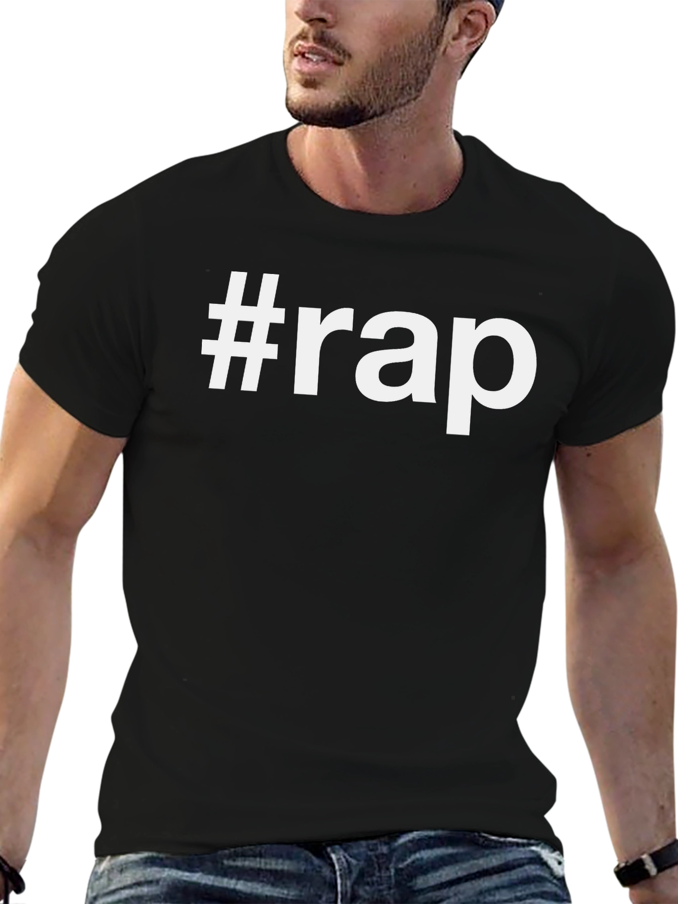 #rap Graphic Tee - Black Short Sleeve T-Shirt