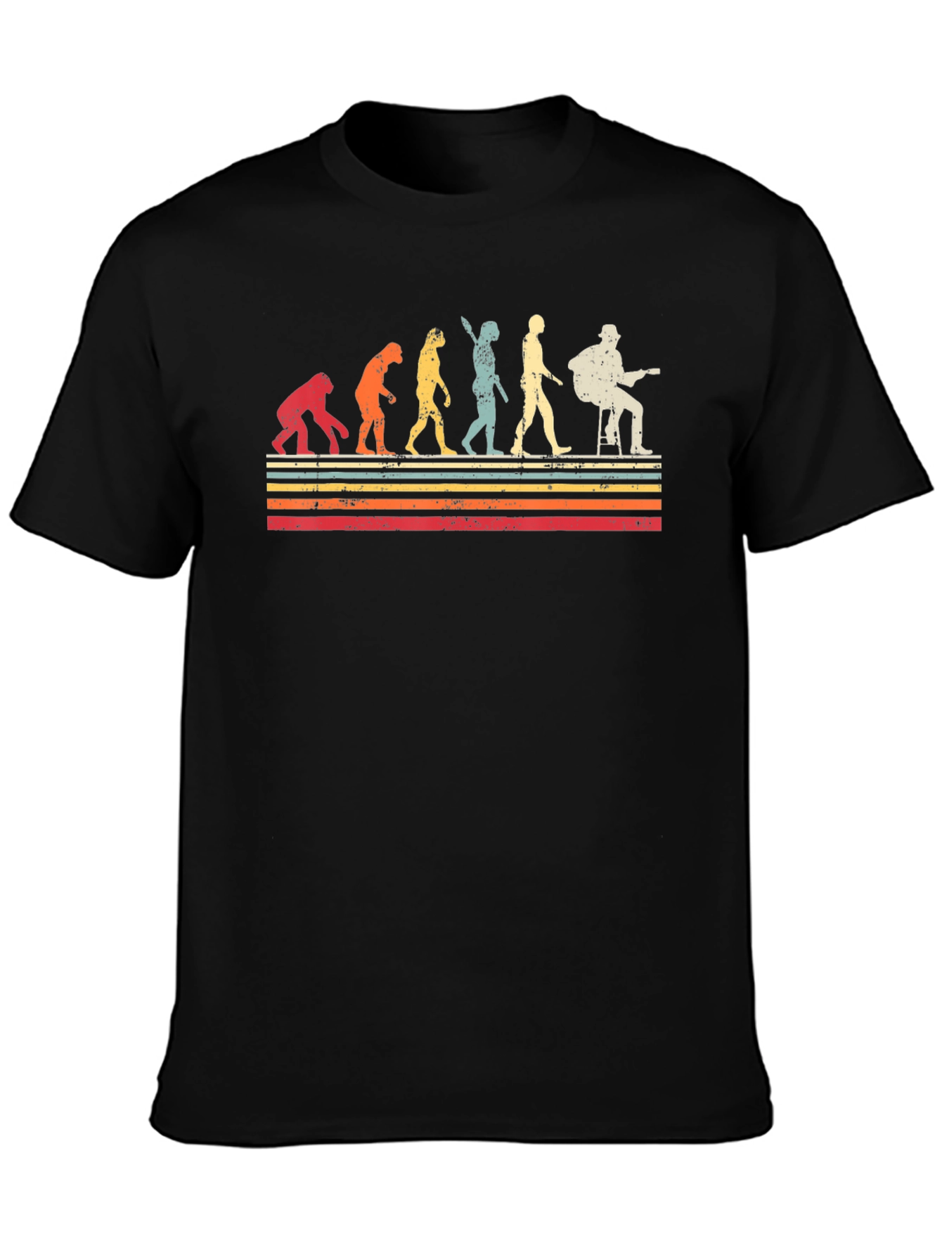 Evolution of Guitarist Graphic Tee - Retro Style