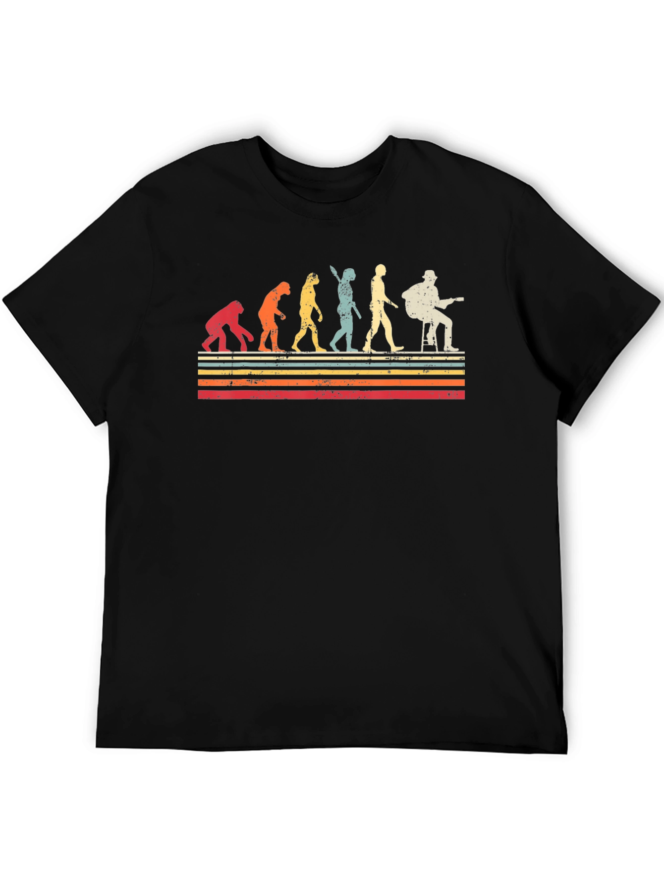 Evolution of Guitarist Graphic Tee - Retro Style