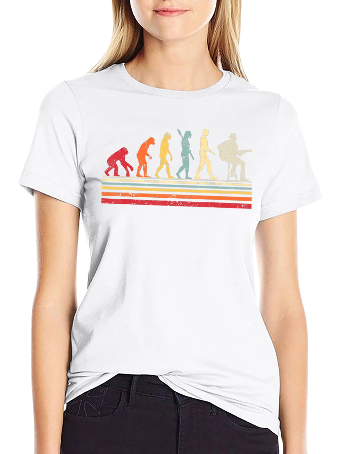 Evolution of Guitarist Graphic Tee - Retro Style
