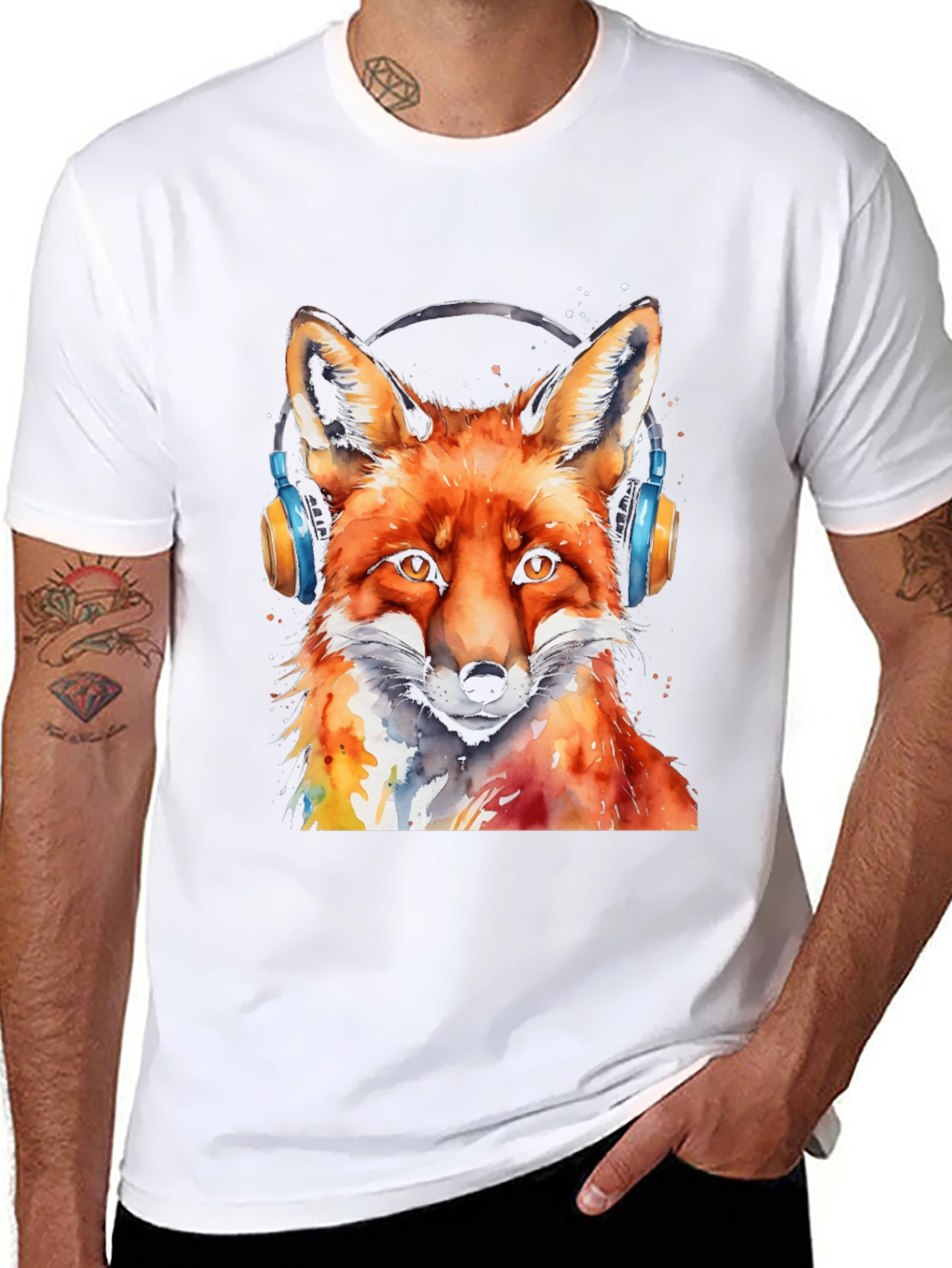 Cool Fox Headphones T-Shirt