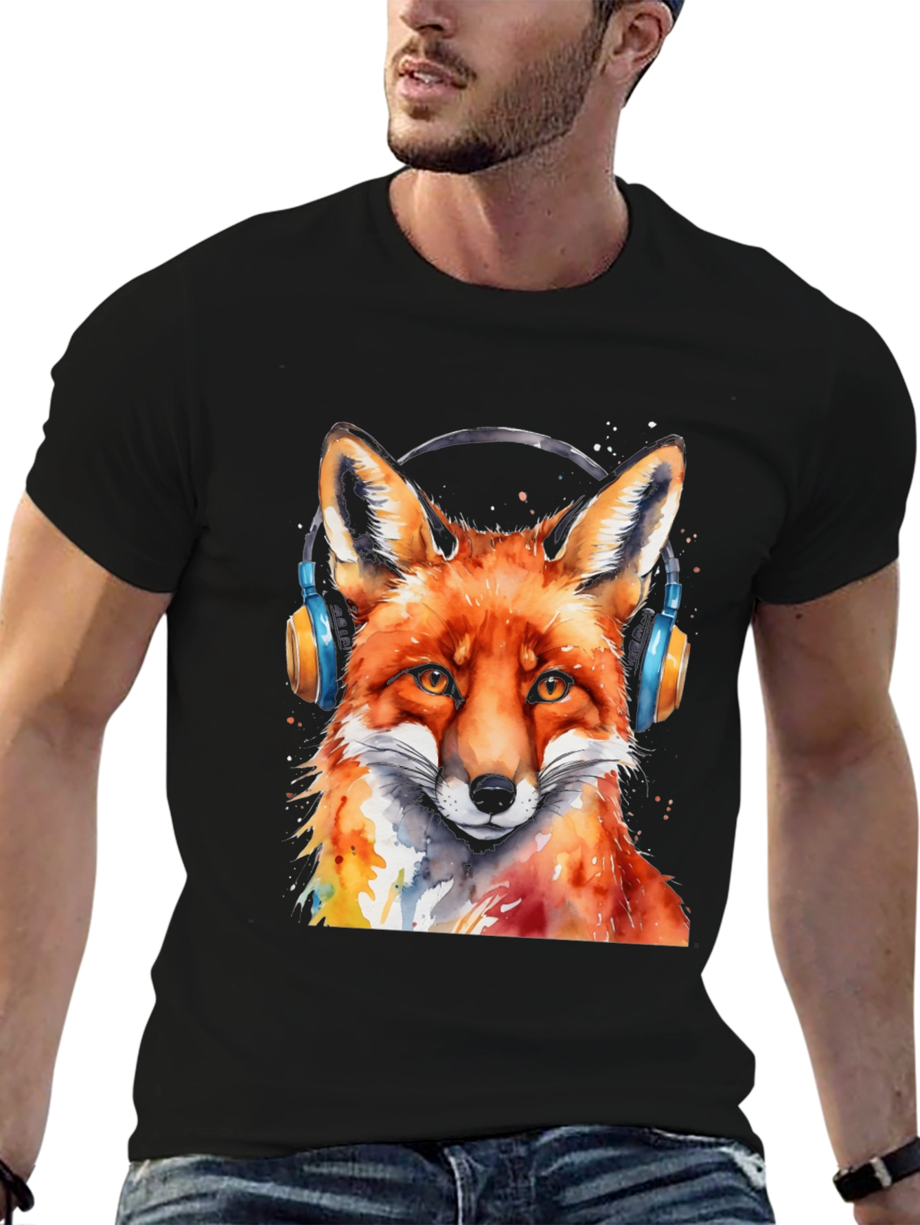 Cool Fox Headphones T-Shirt