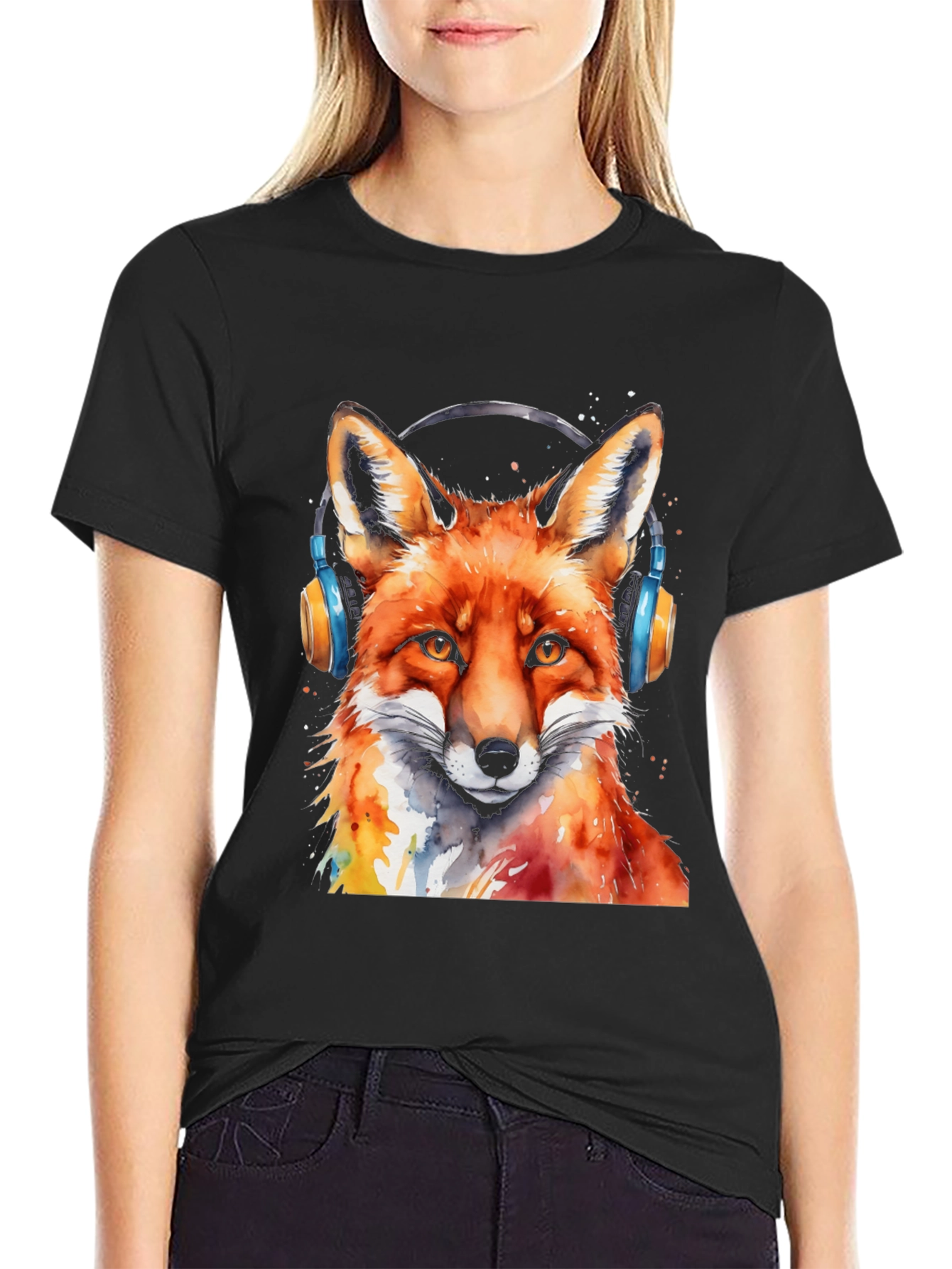 Cool Fox Headphones T-Shirt