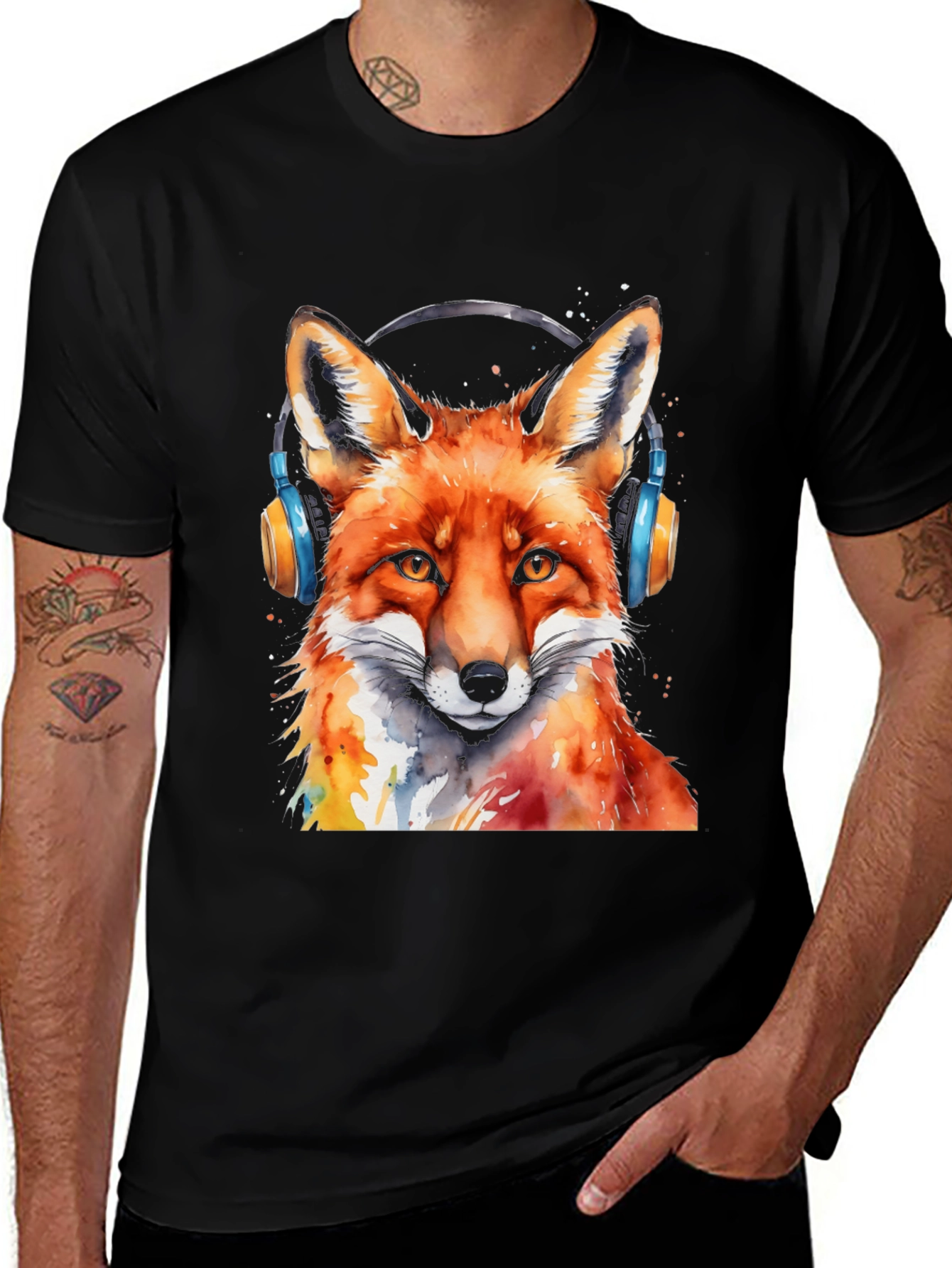 Cool Fox Headphones T-Shirt