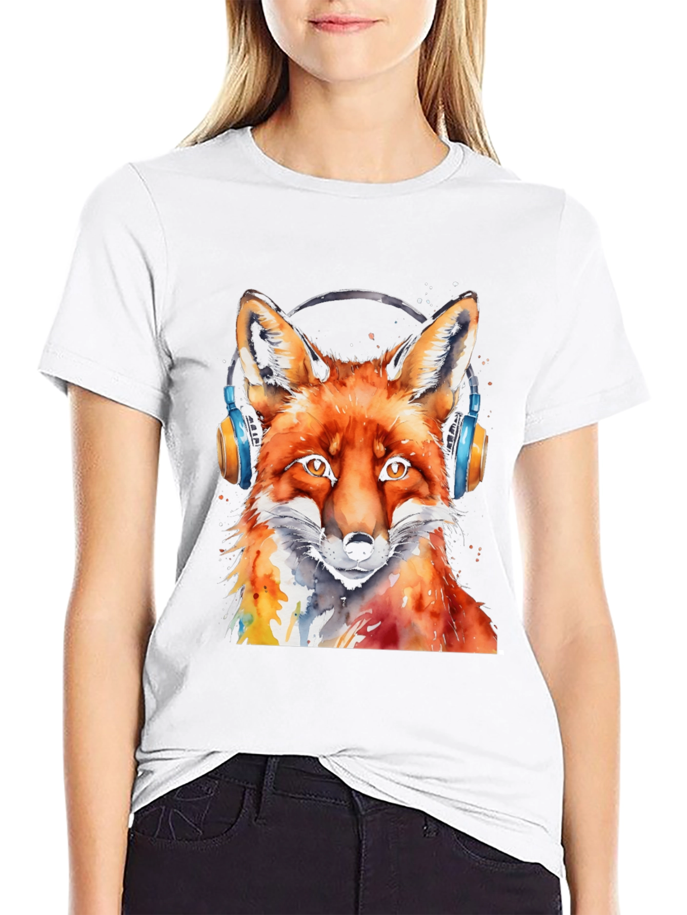 Cool Fox Headphones T-Shirt