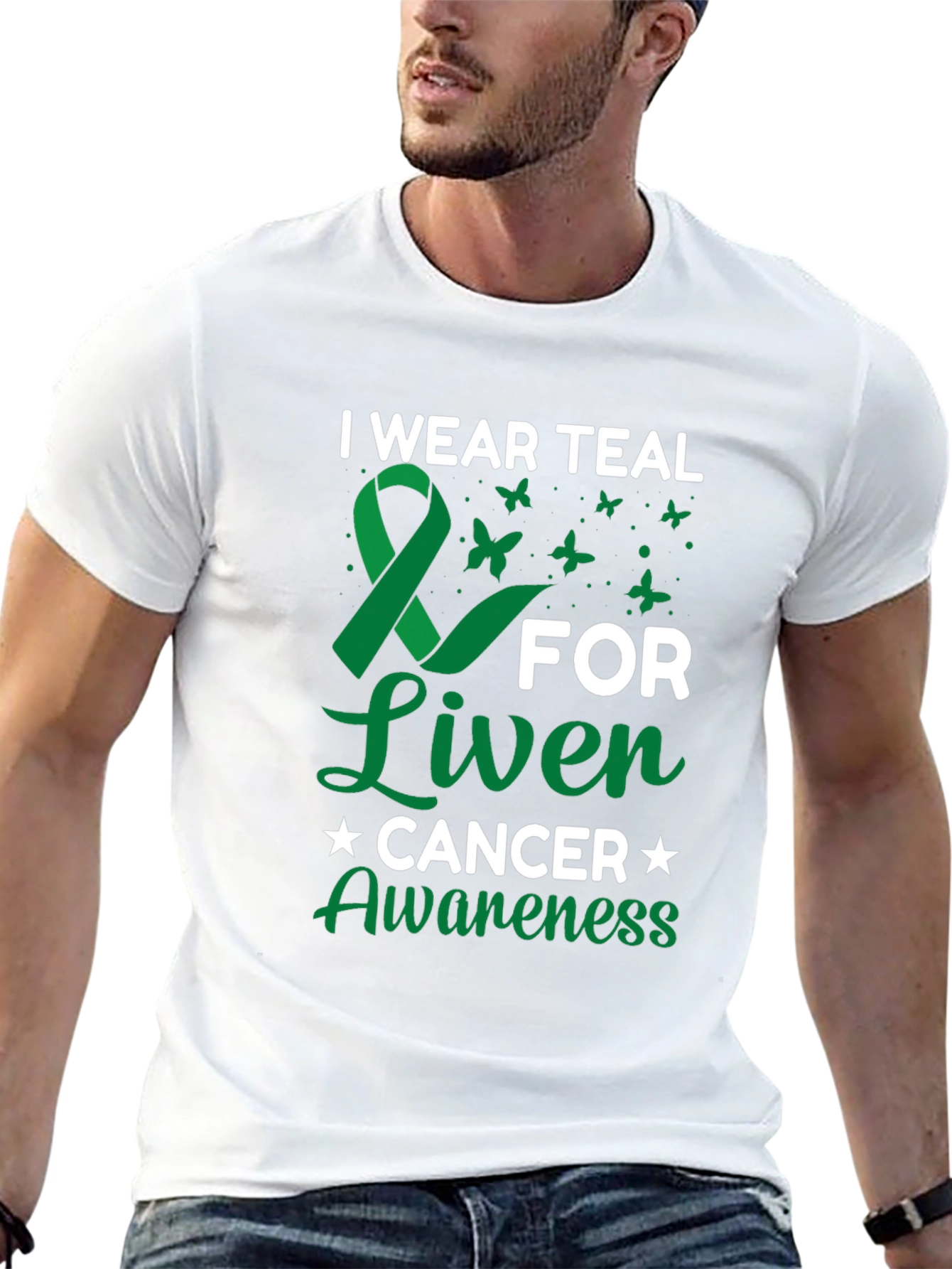Teal Ribbon Liver Cancer Awareness T-Shirt
