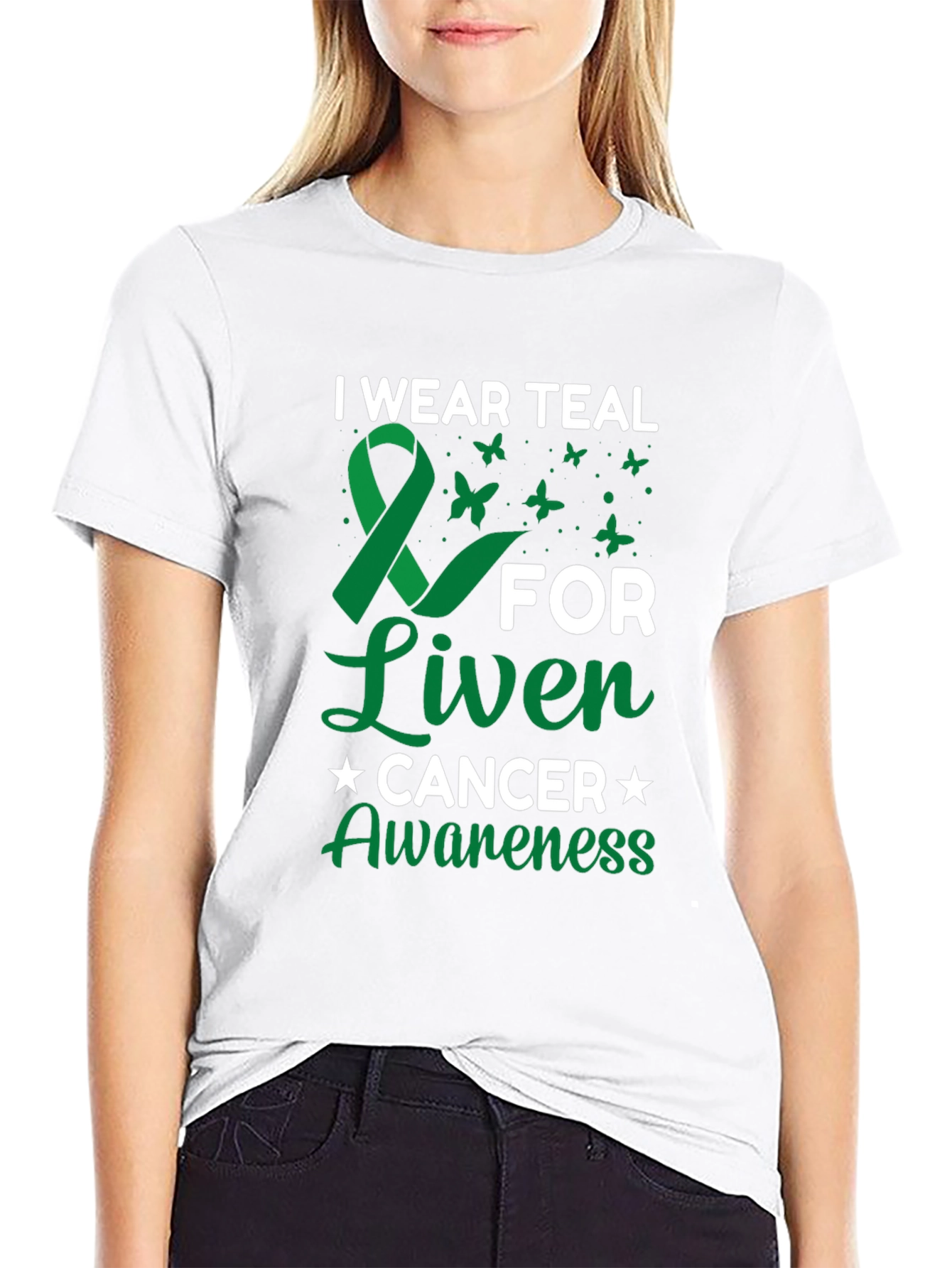Teal Ribbon Liver Cancer Awareness T-Shirt