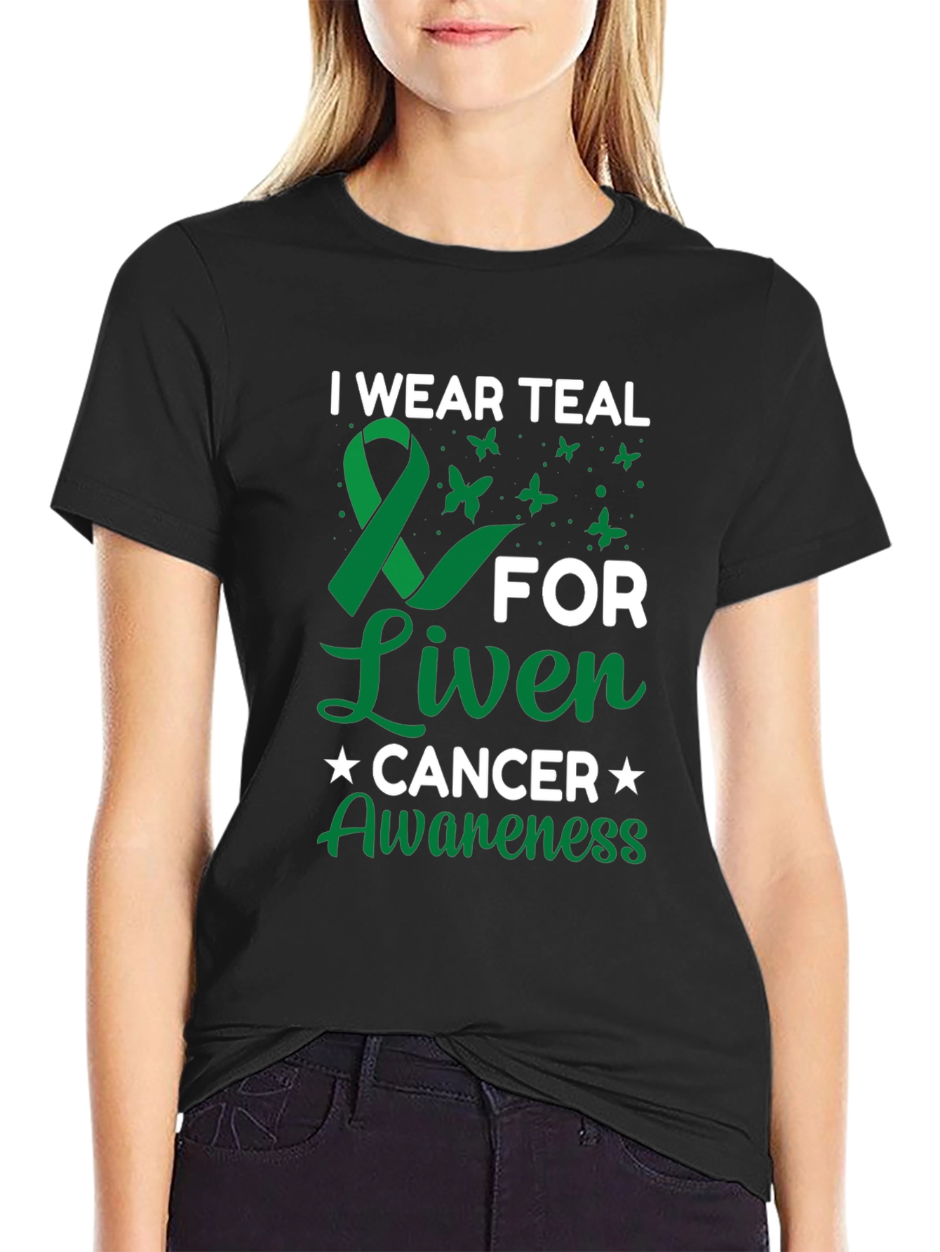 Teal Ribbon Liver Cancer Awareness T-Shirt