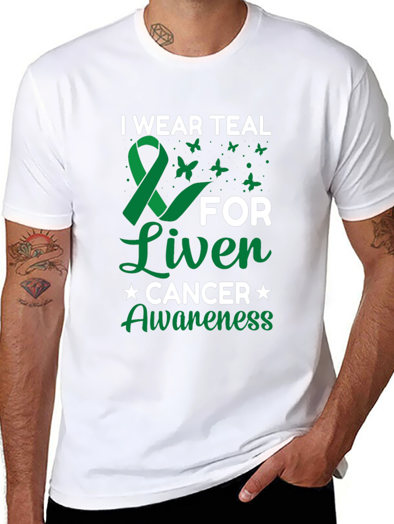 Teal Ribbon Liver Cancer Awareness T-Shirt