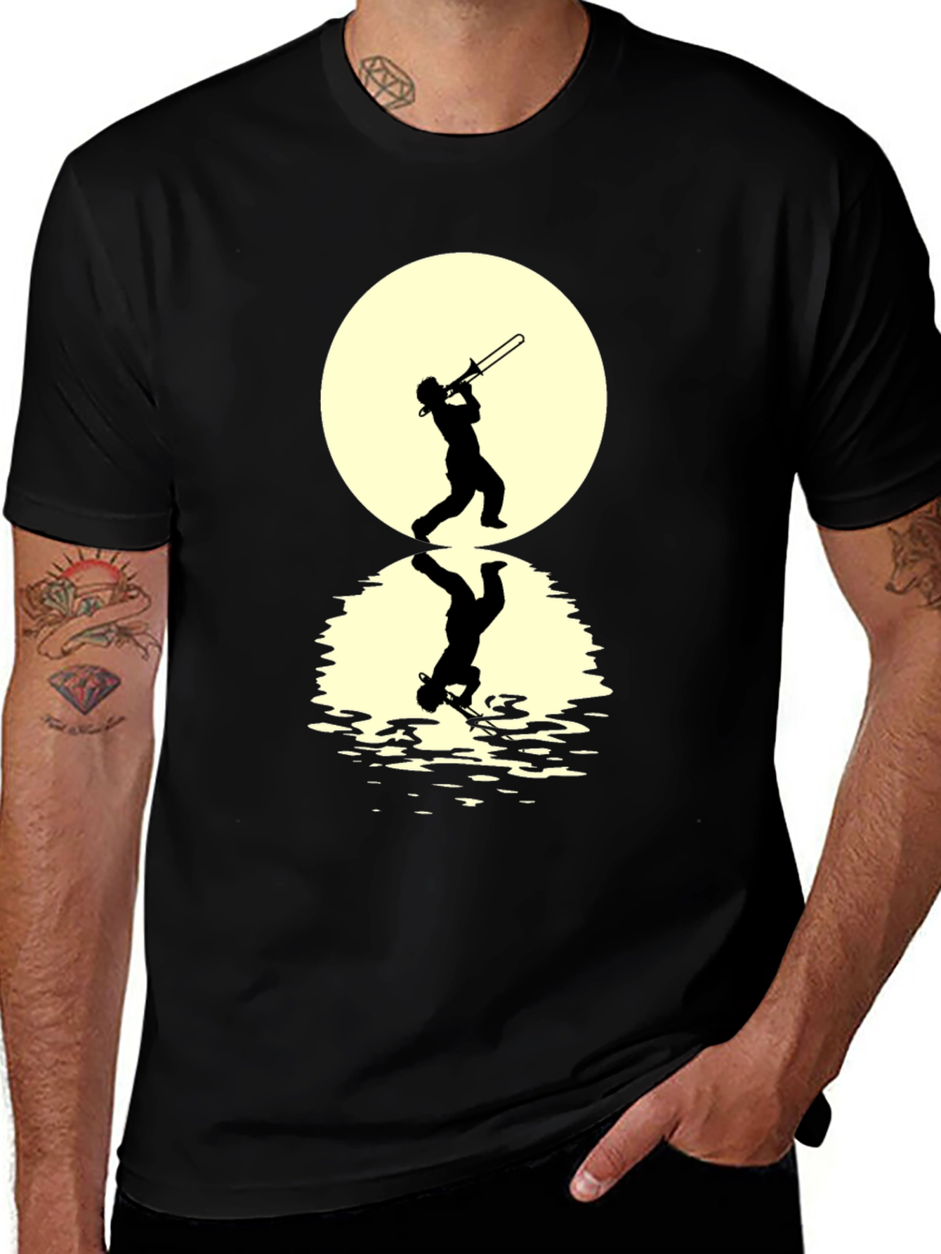 Trombone Player Reflection Graphic Tee