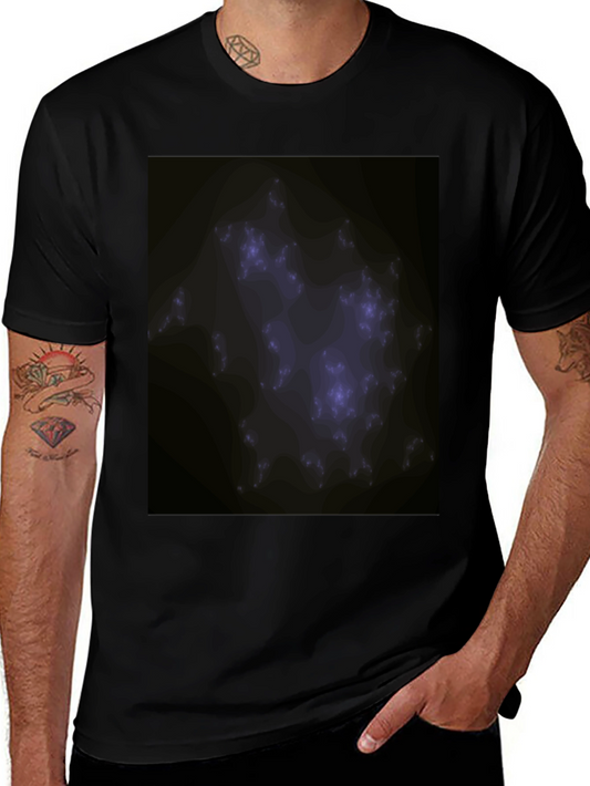 Abstract Fractal Graphic Black Tee