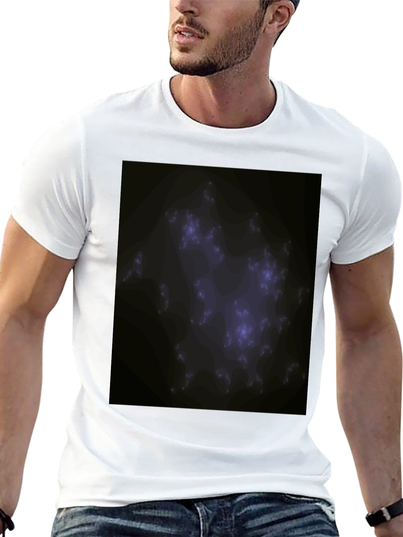 Abstract Fractal Graphic Black Tee