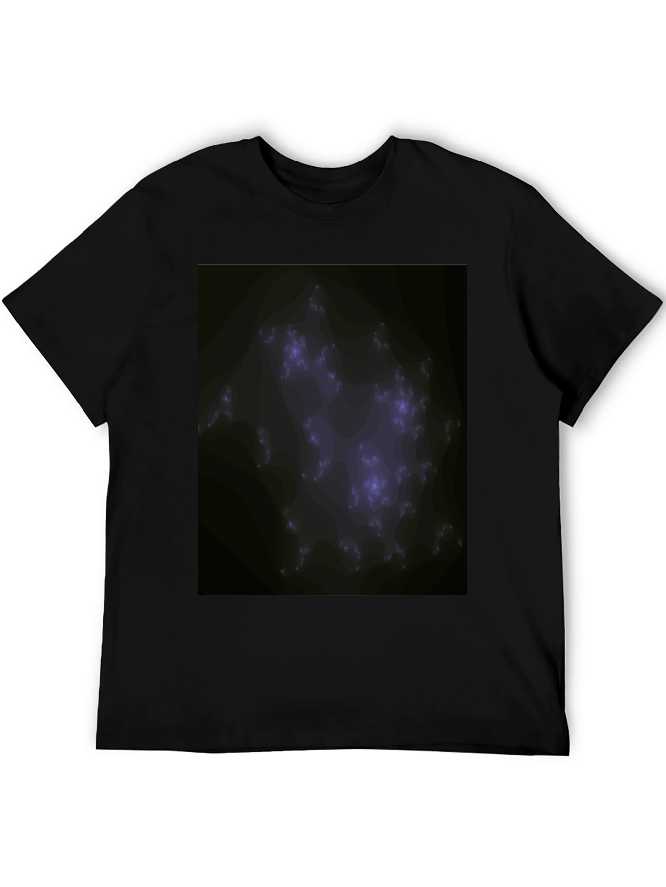 Abstract Fractal Graphic Black Tee