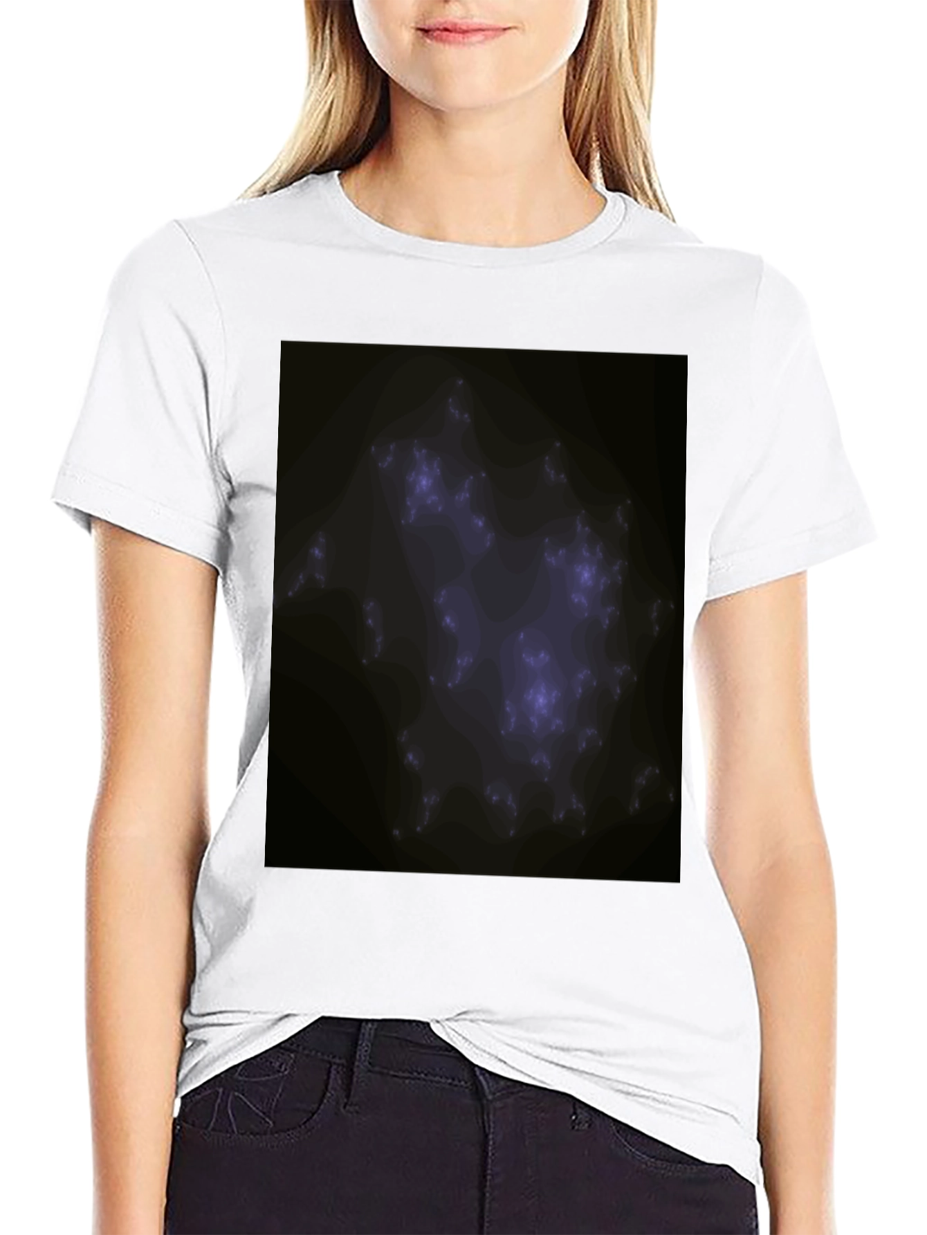 Abstract Fractal Graphic Black Tee