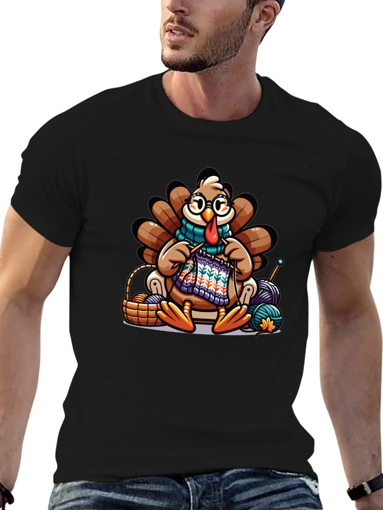 Knitting Turkey T-Shirt:  Thanksgiving Fun!