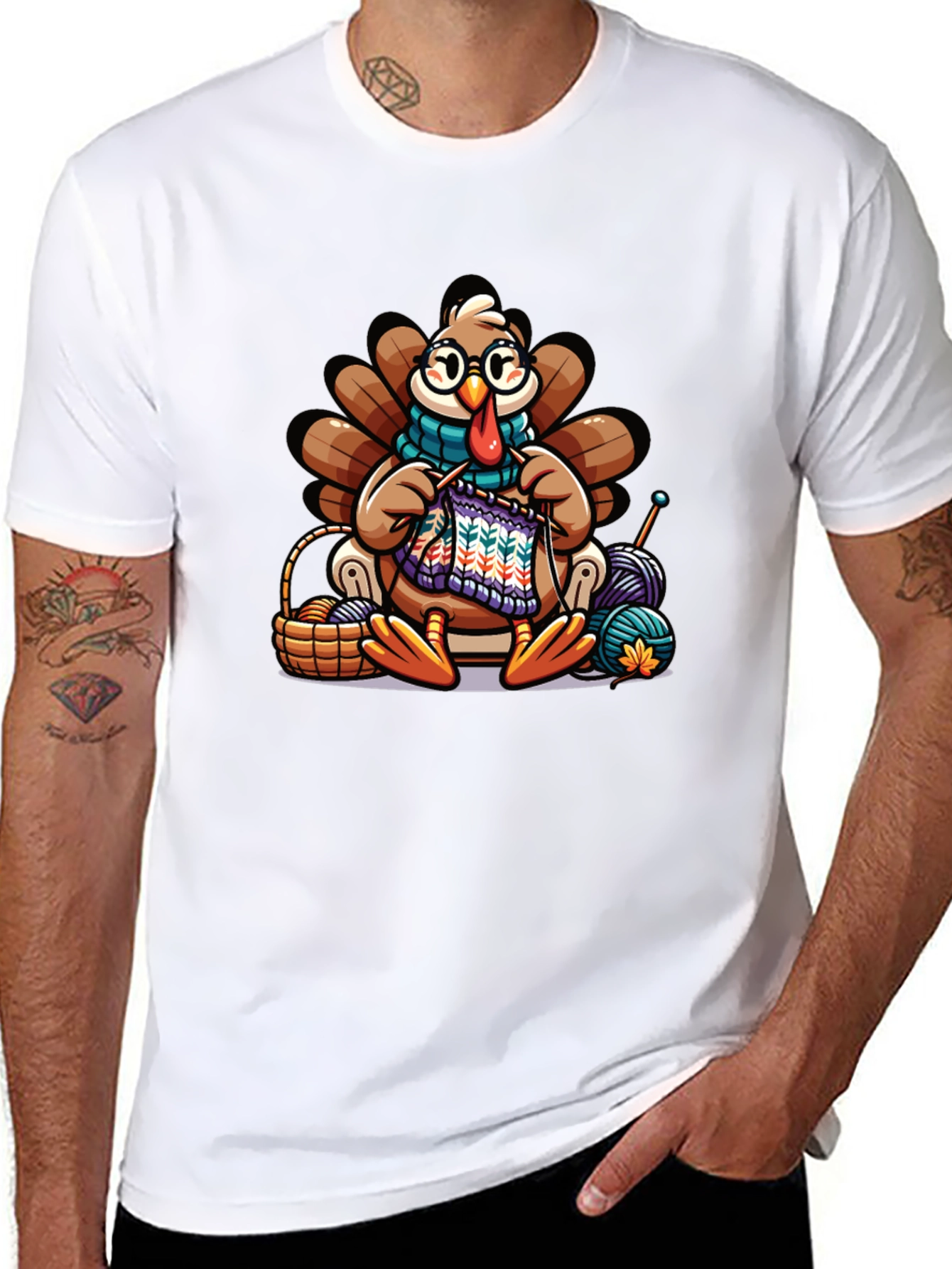 Knitting Turkey T-Shirt:  Thanksgiving Fun!